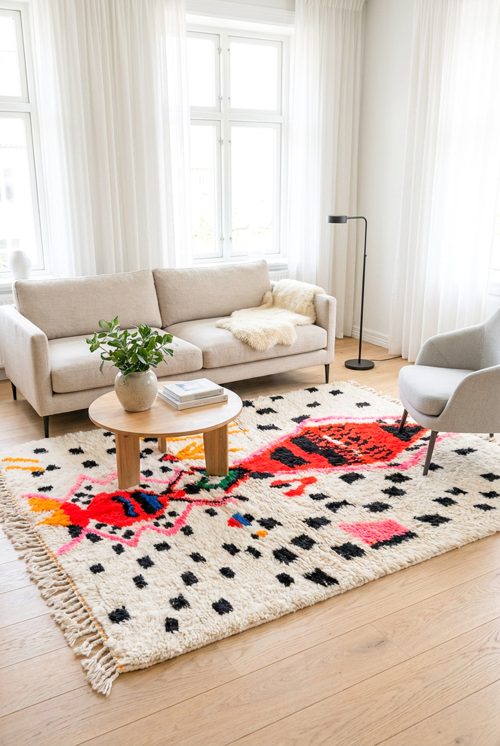 Colorful Berber carpet - n°1081