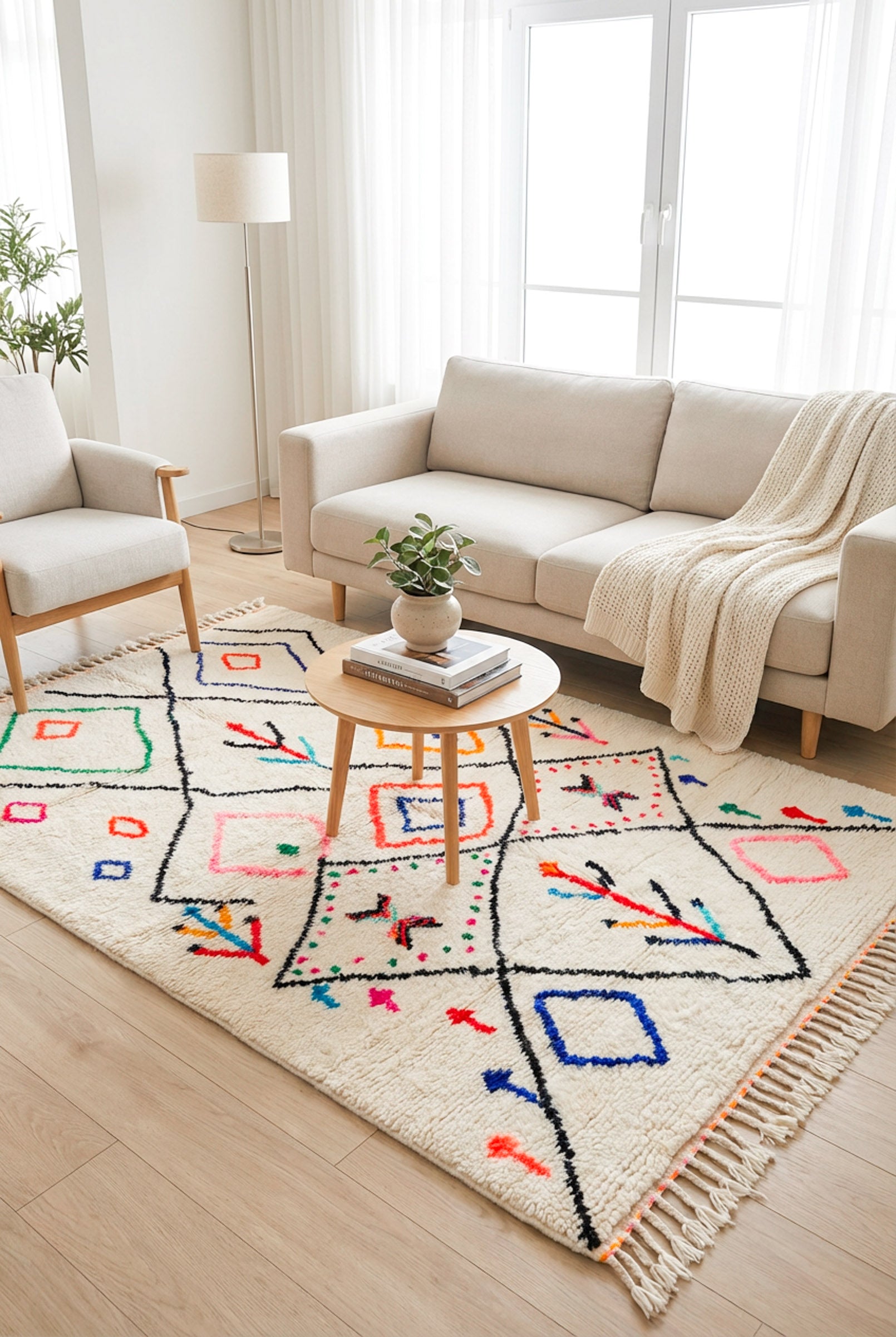 Tapis berbère coloré - n°1100