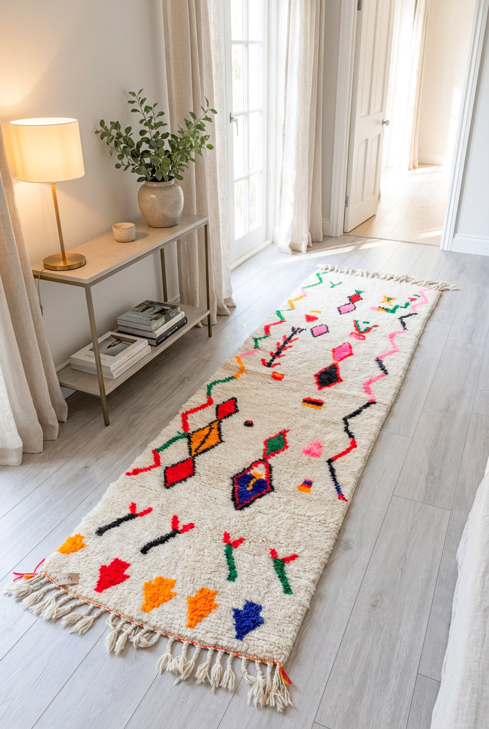 Tapis berbère de couloir coloré - n°1371