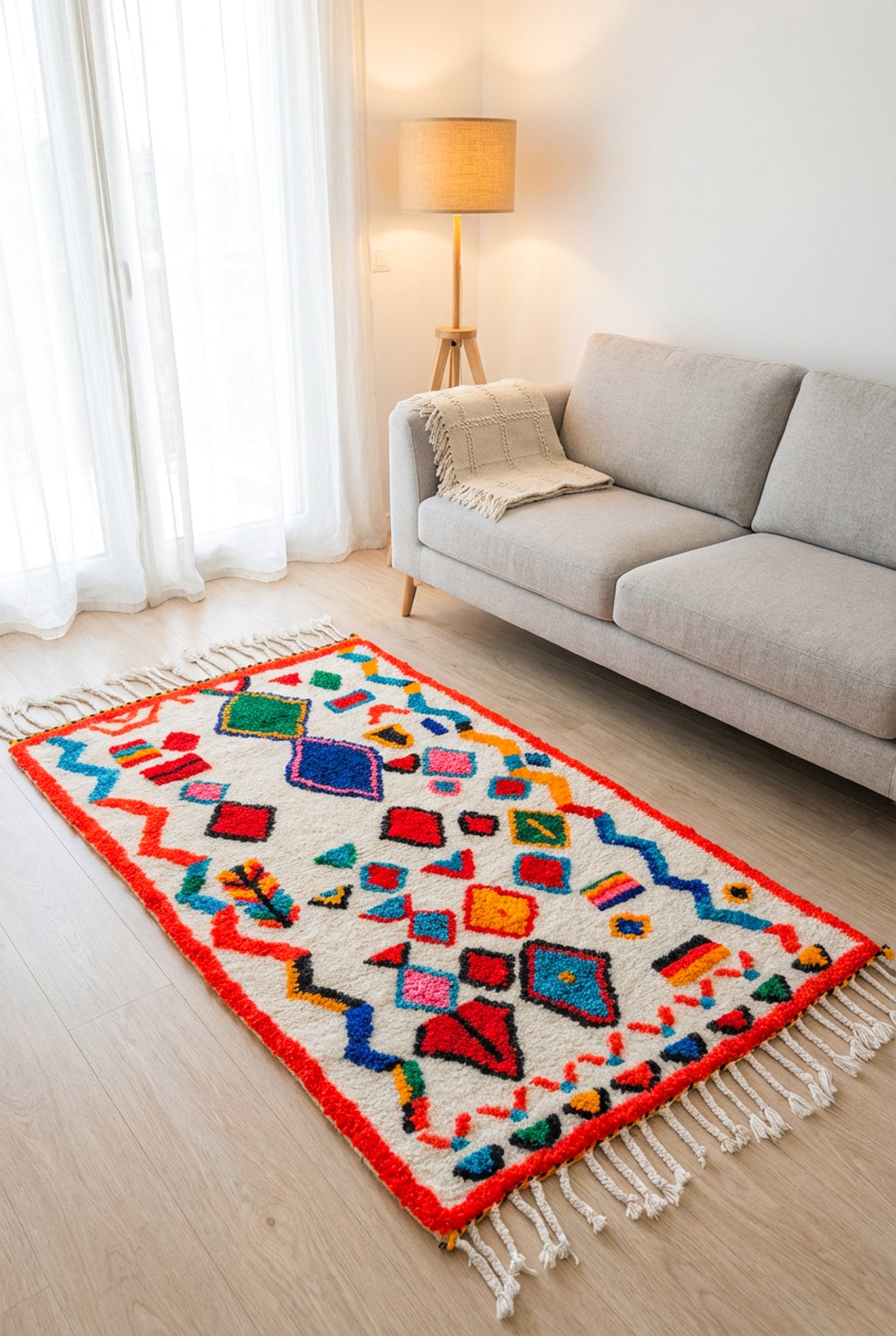 Colorful Berber rug 98 x 187 cm - No. 2454