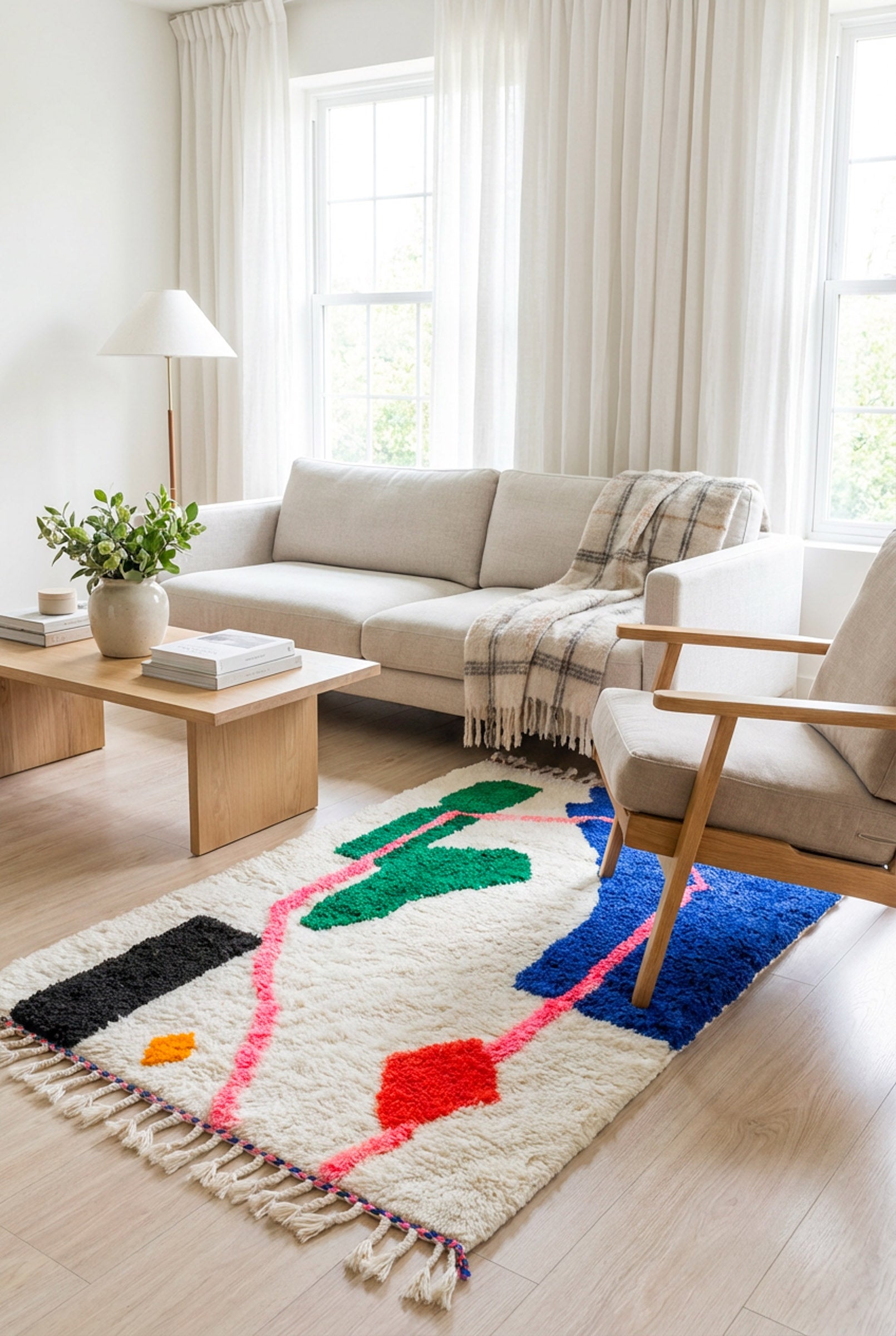 Colorful Berber rug 96 x 169 cm - No. 2457