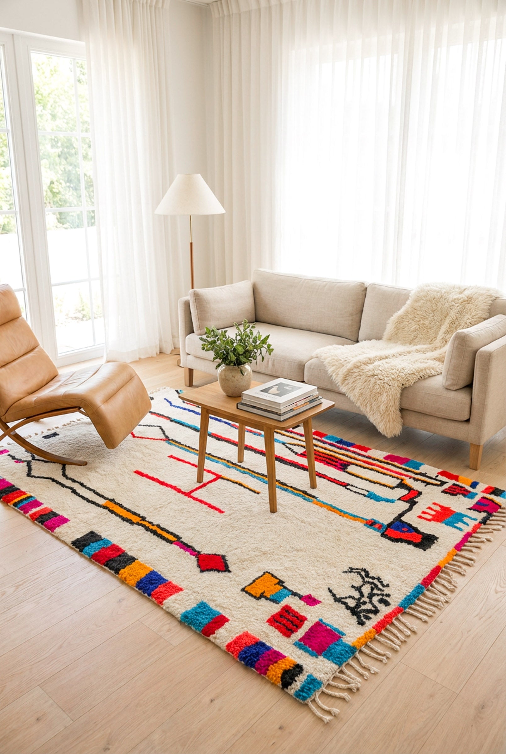 Tapis berbère coloré - n°534