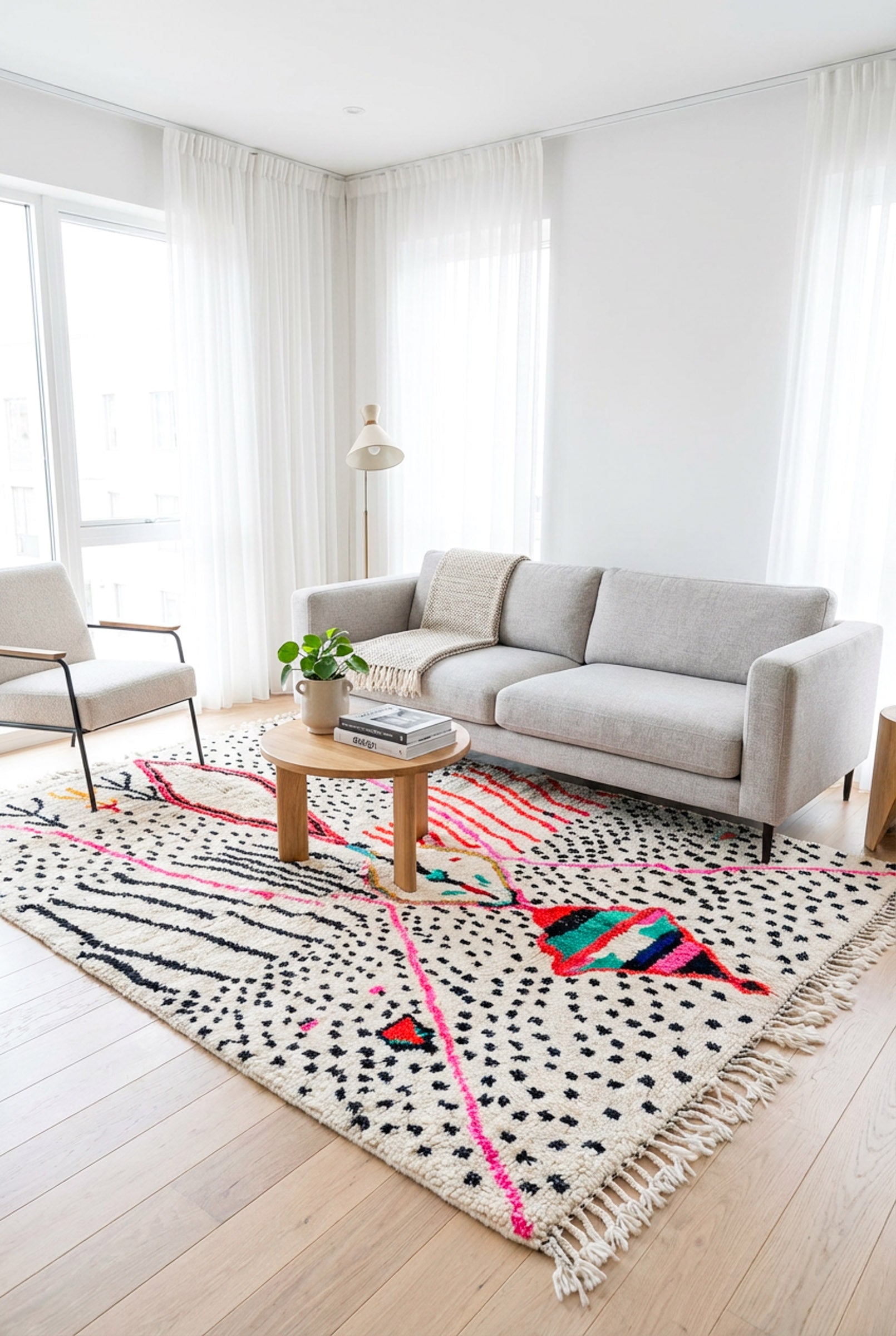 Tapis berbère coloré - n°536