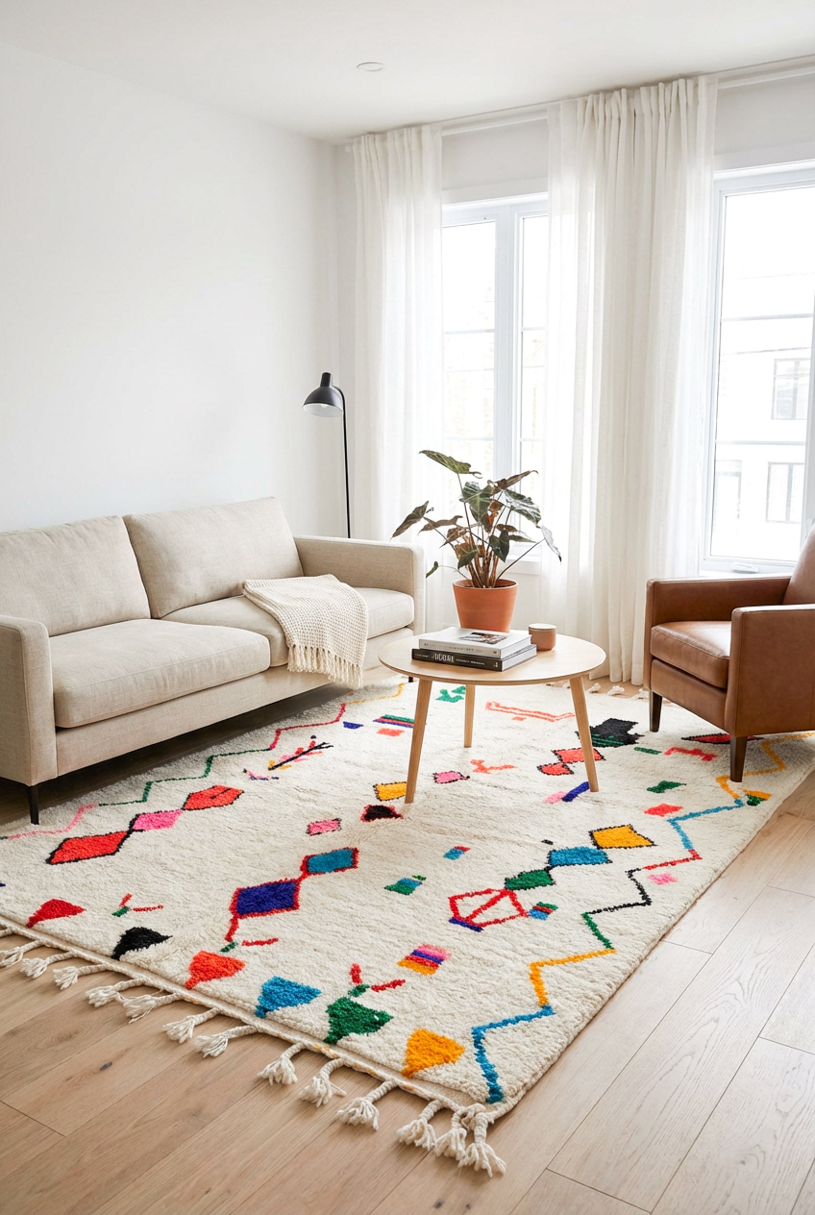 Tapis berbère coloré - n°601