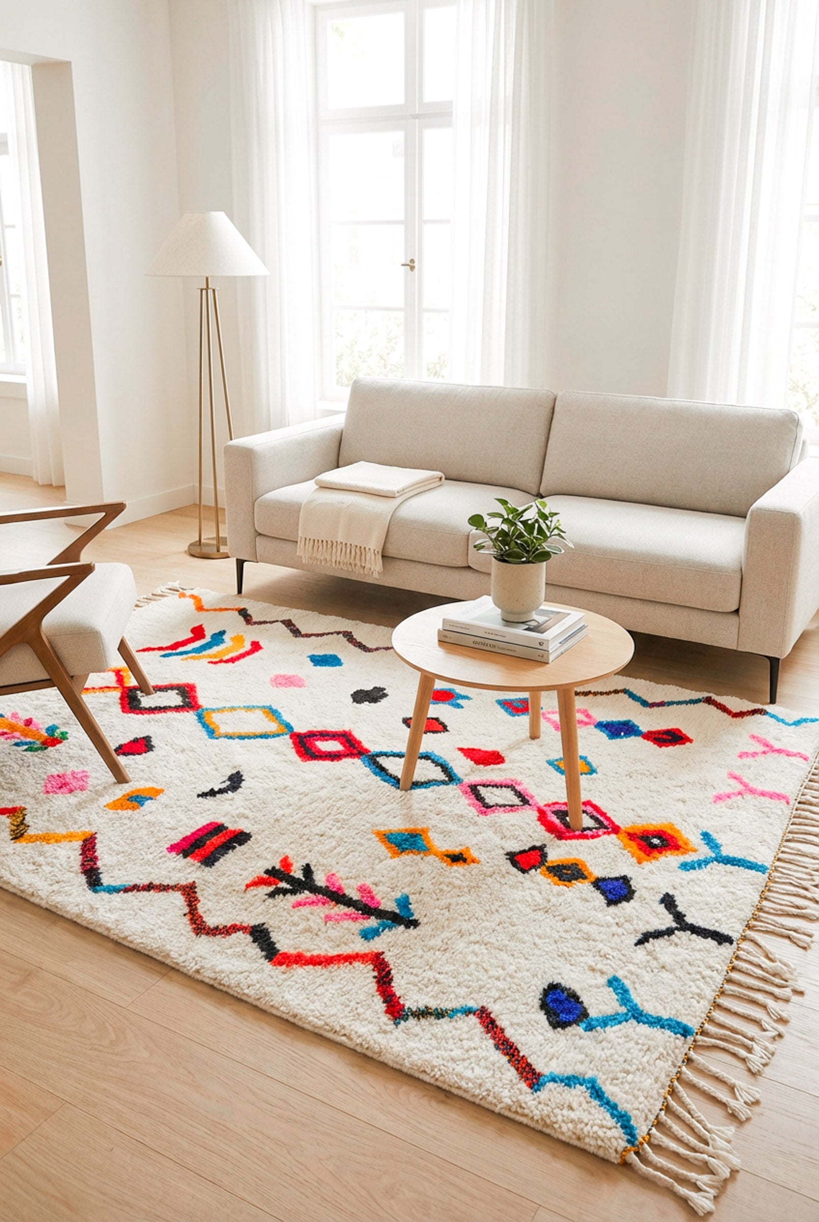 Colorful Berber Rug No. 630 | Multicolor Azilal | Tamazi