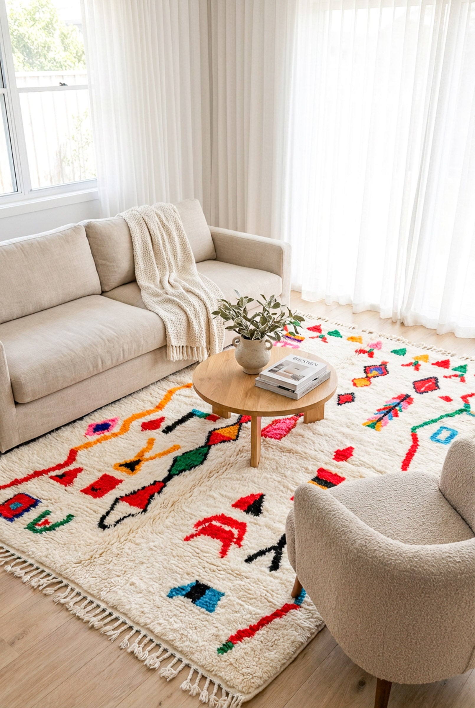 Tapis berbère coloré - n°636