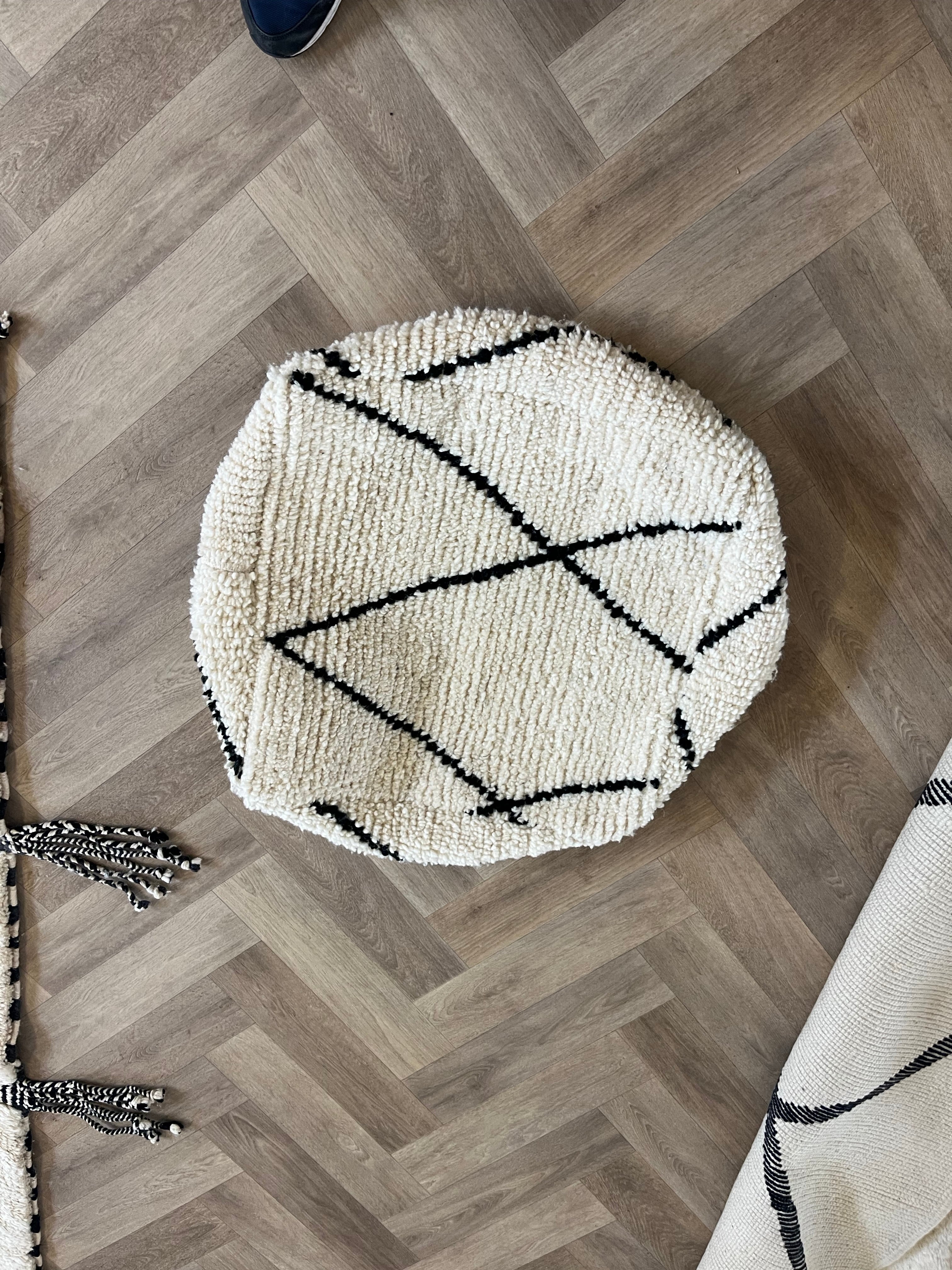 Pouf Marocain, pouf berbère coloré - 60 x 60 cm - n°38
