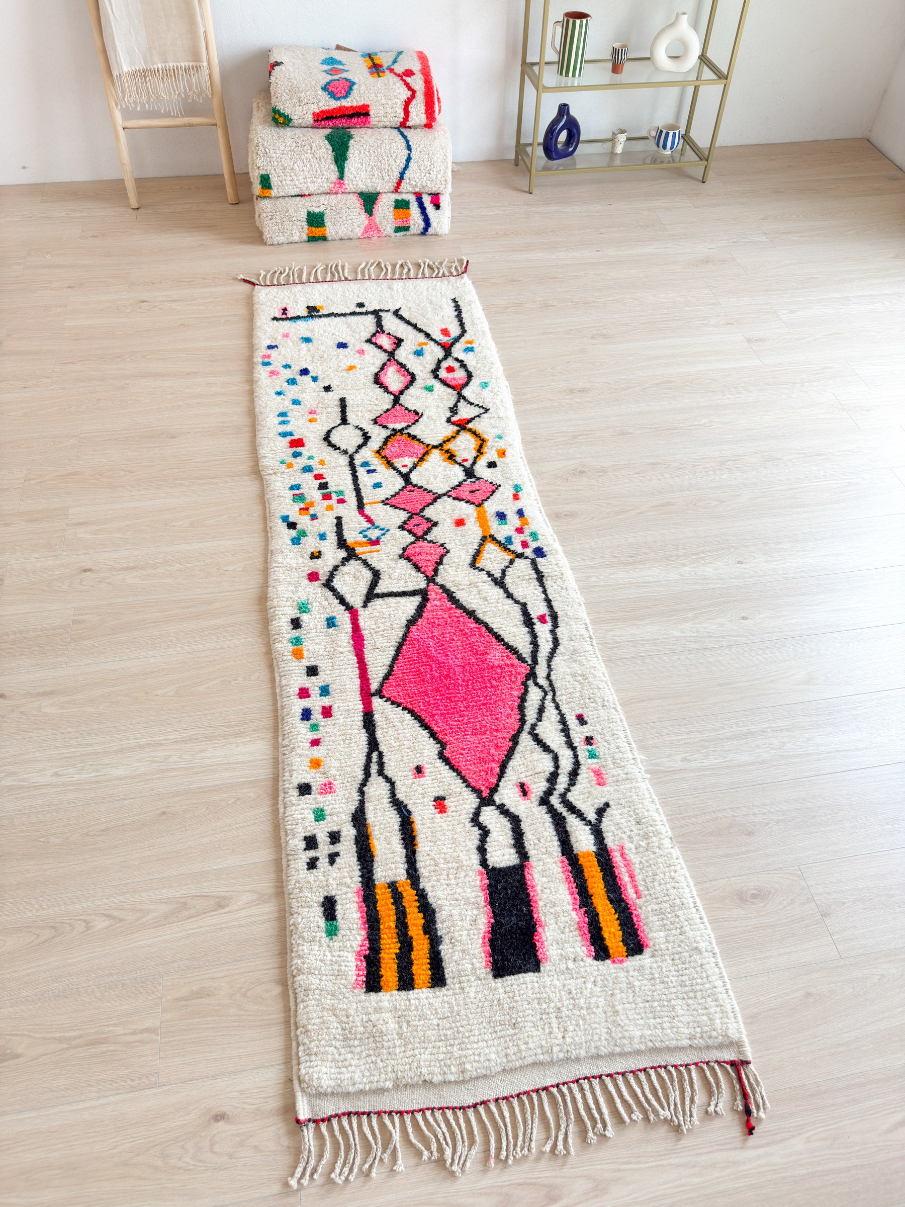 Bunter Berber-Läuferteppich 82 x 302 cm – Nr. 1944