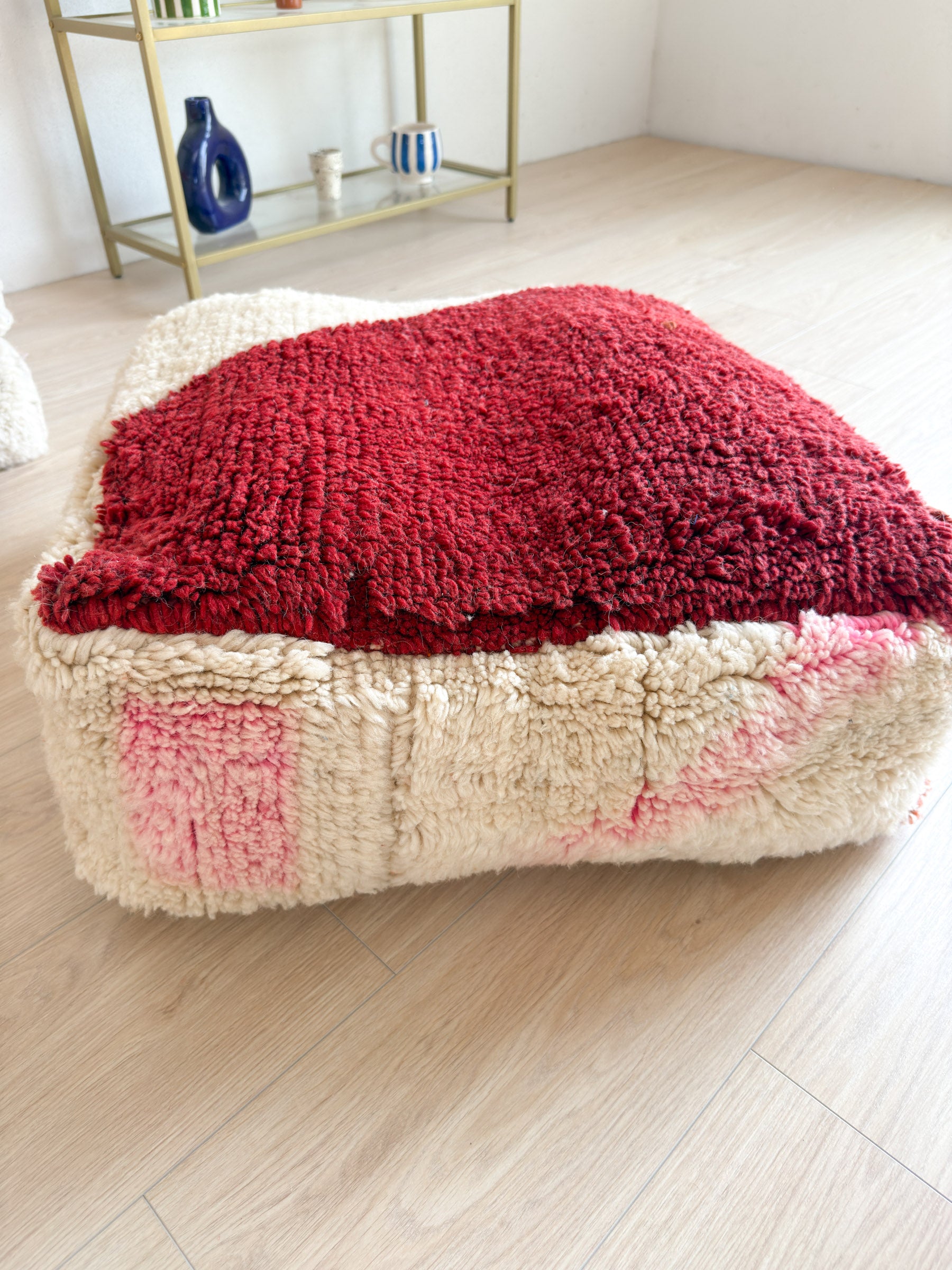 Pouf Marocain, pouf berbère coloré - 60 x 60 cm - n°21