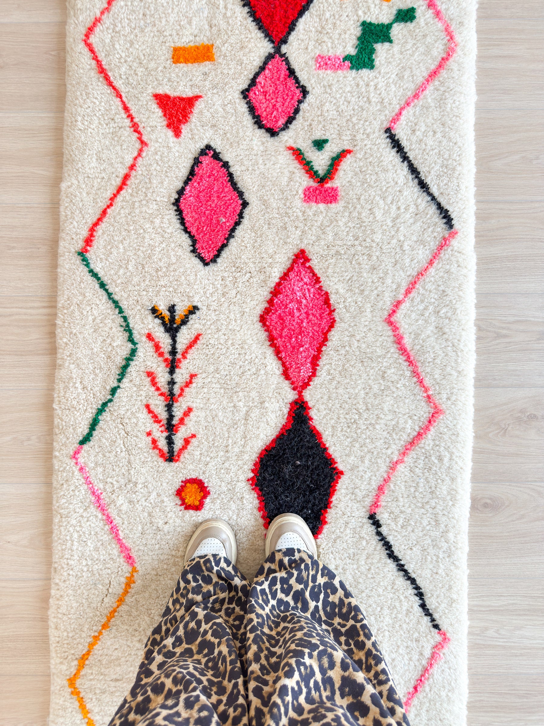 Tapis de couloir berbère coloré 85 x 354 cm - n°2087