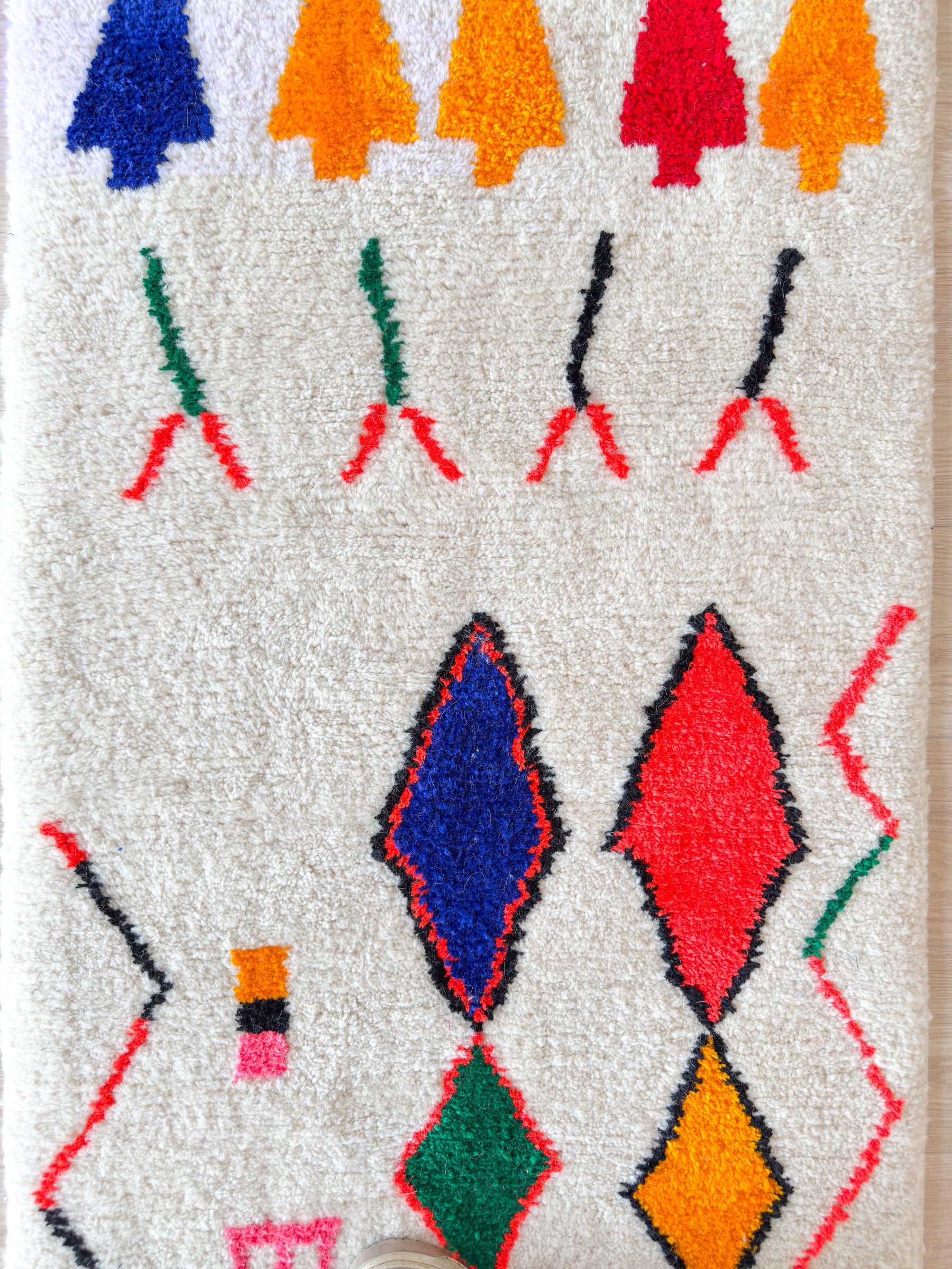 Tapis de couloir berbère coloré 85 x 354 cm - n°2087