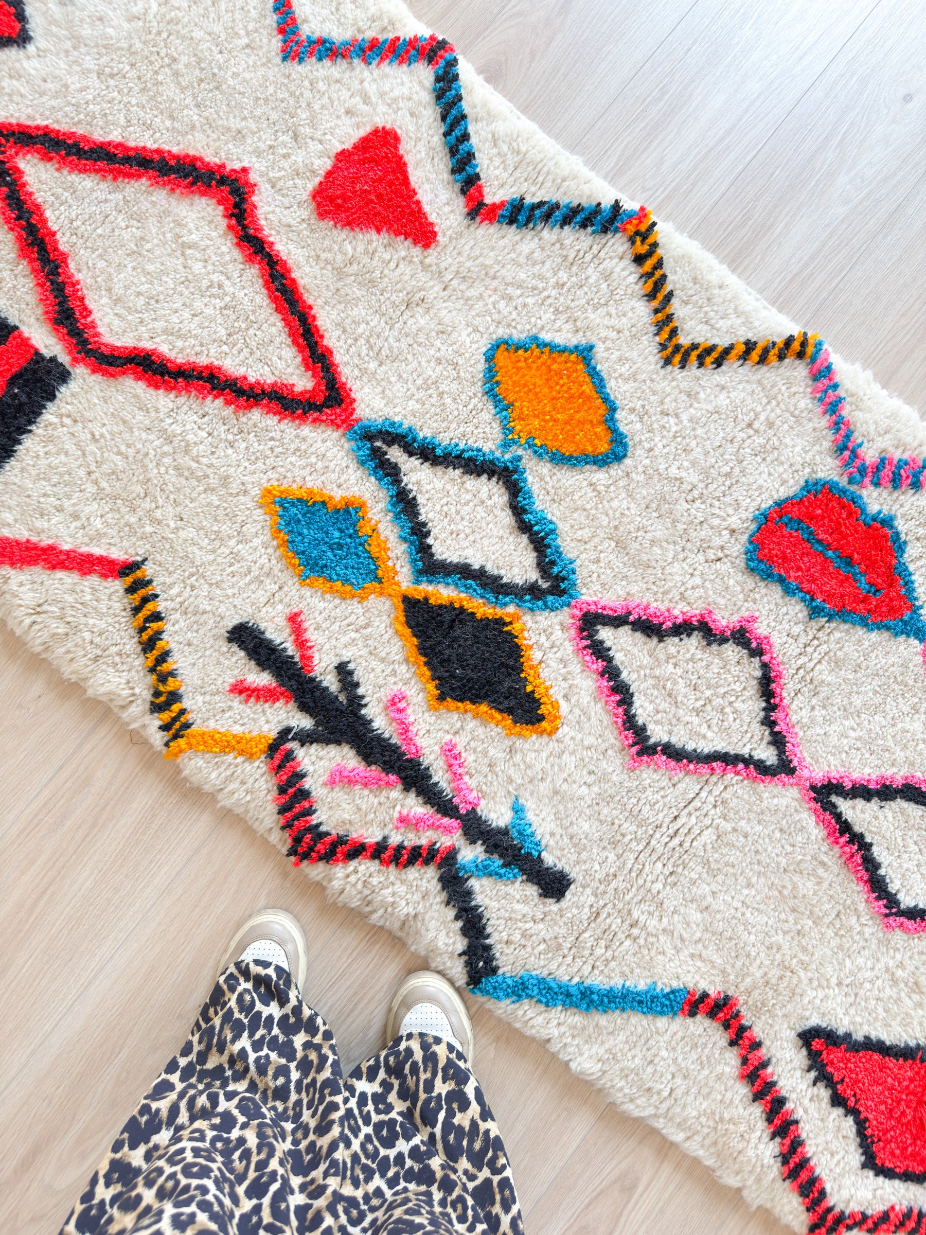 Tapis de couloir berbère coloré 86 x 430 cm - n°1929