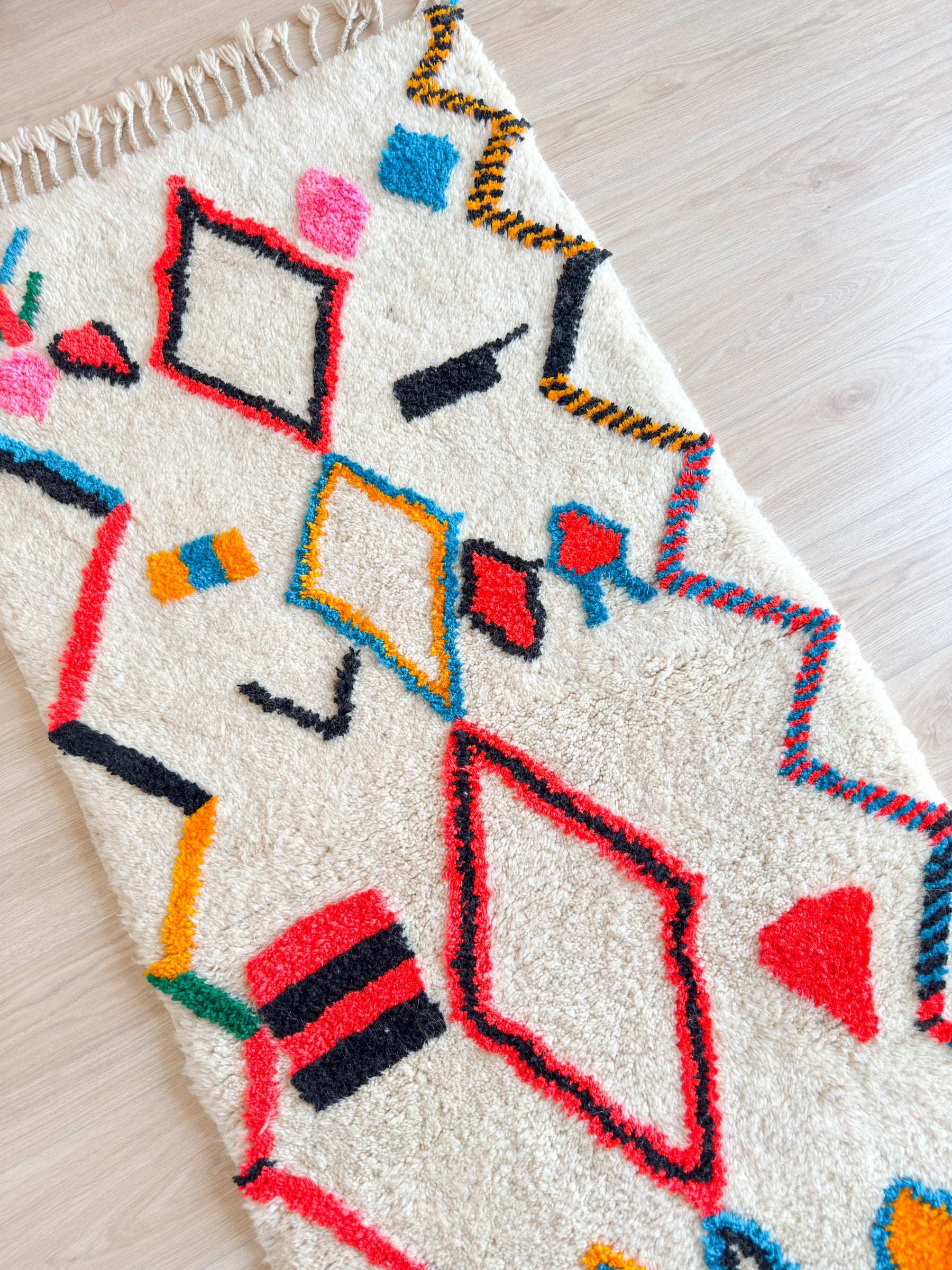 Tapis de couloir berbère coloré 86 x 430 cm - n°1929