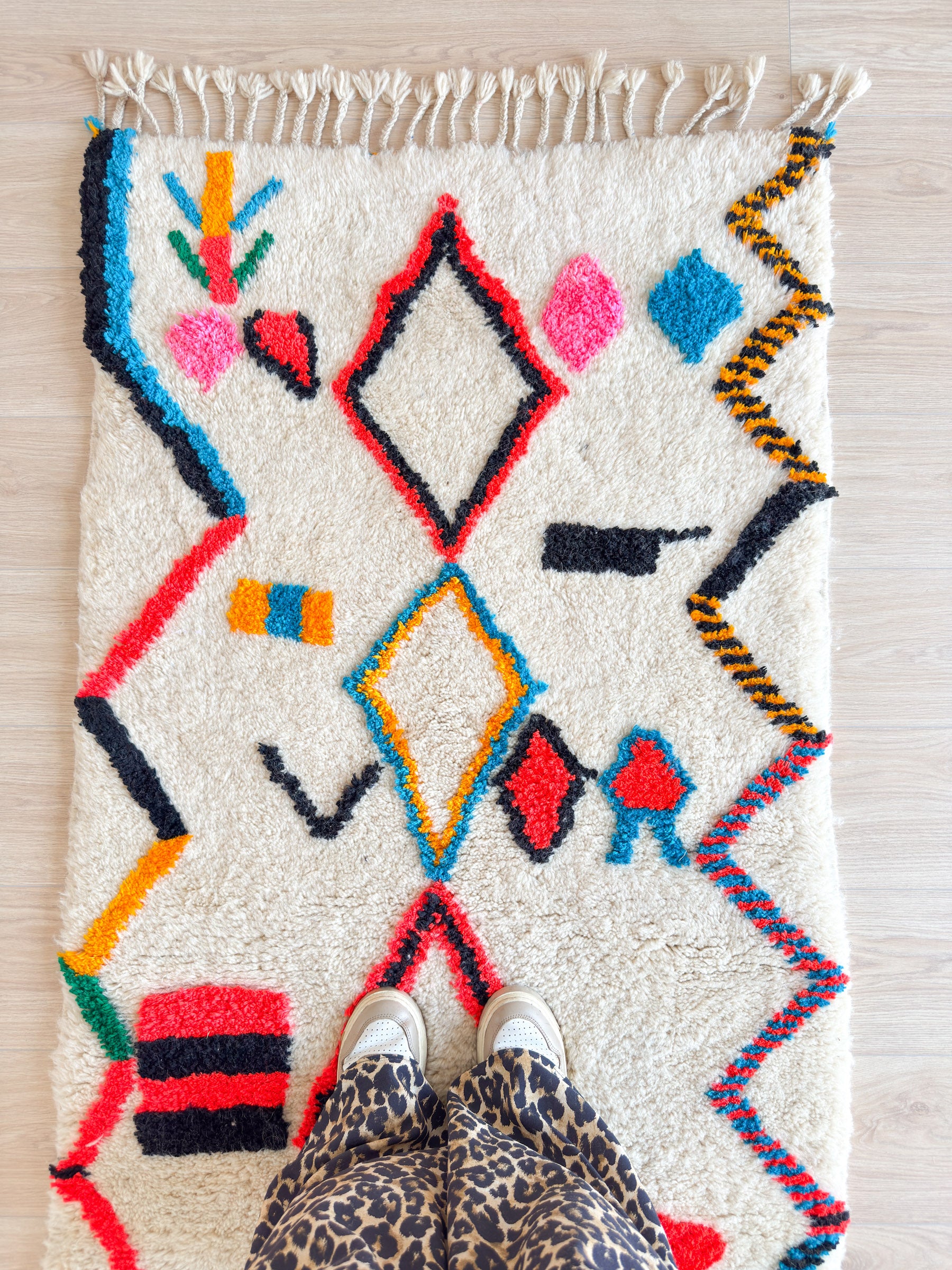 Tapis de couloir berbère coloré 86 x 430 cm - n°1929