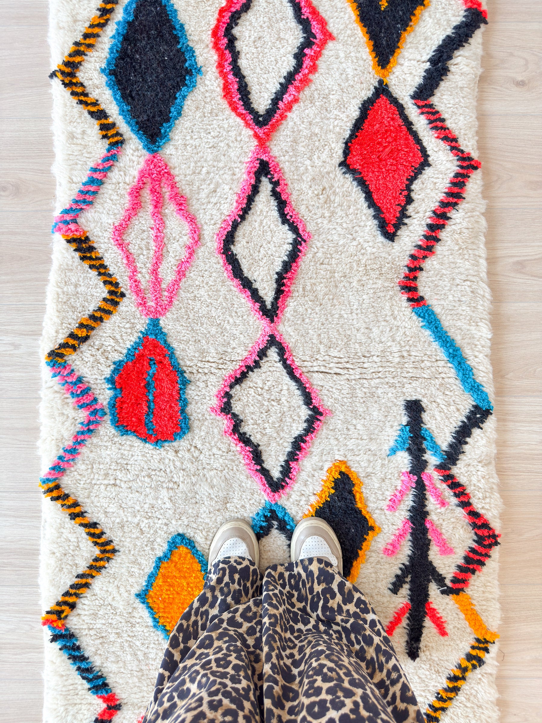 Tapis de couloir berbère coloré 86 x 430 cm - n°1929