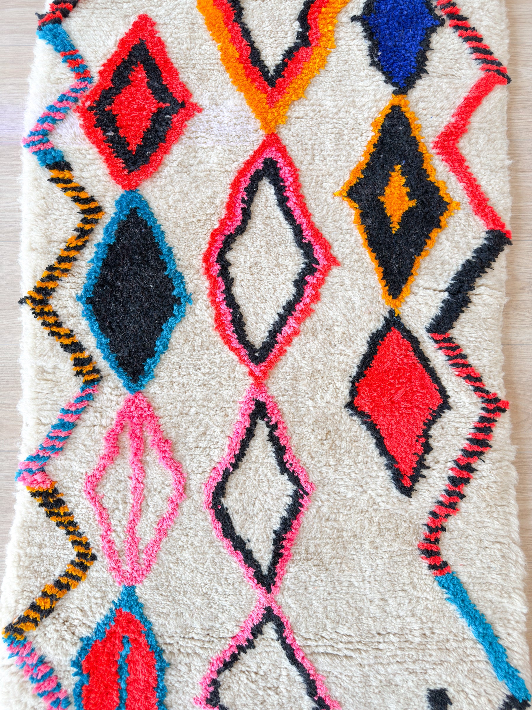 Tapis de couloir berbère coloré 86 x 430 cm - n°1929