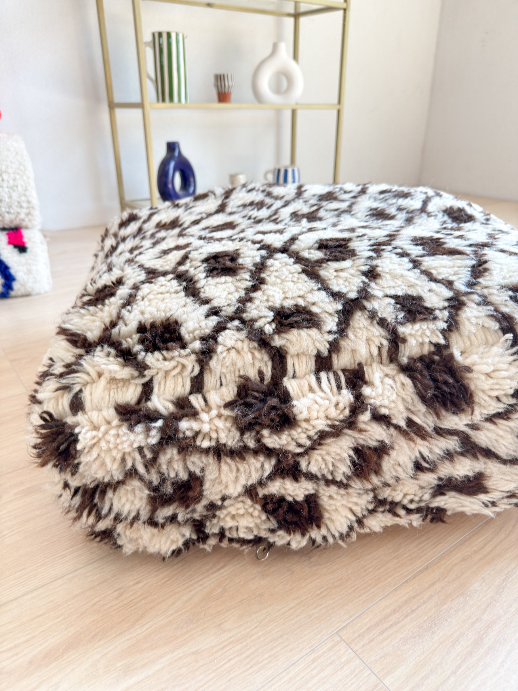 Pouf Marocain, pouf berbère coloré - 60 x 60 cm - n°40