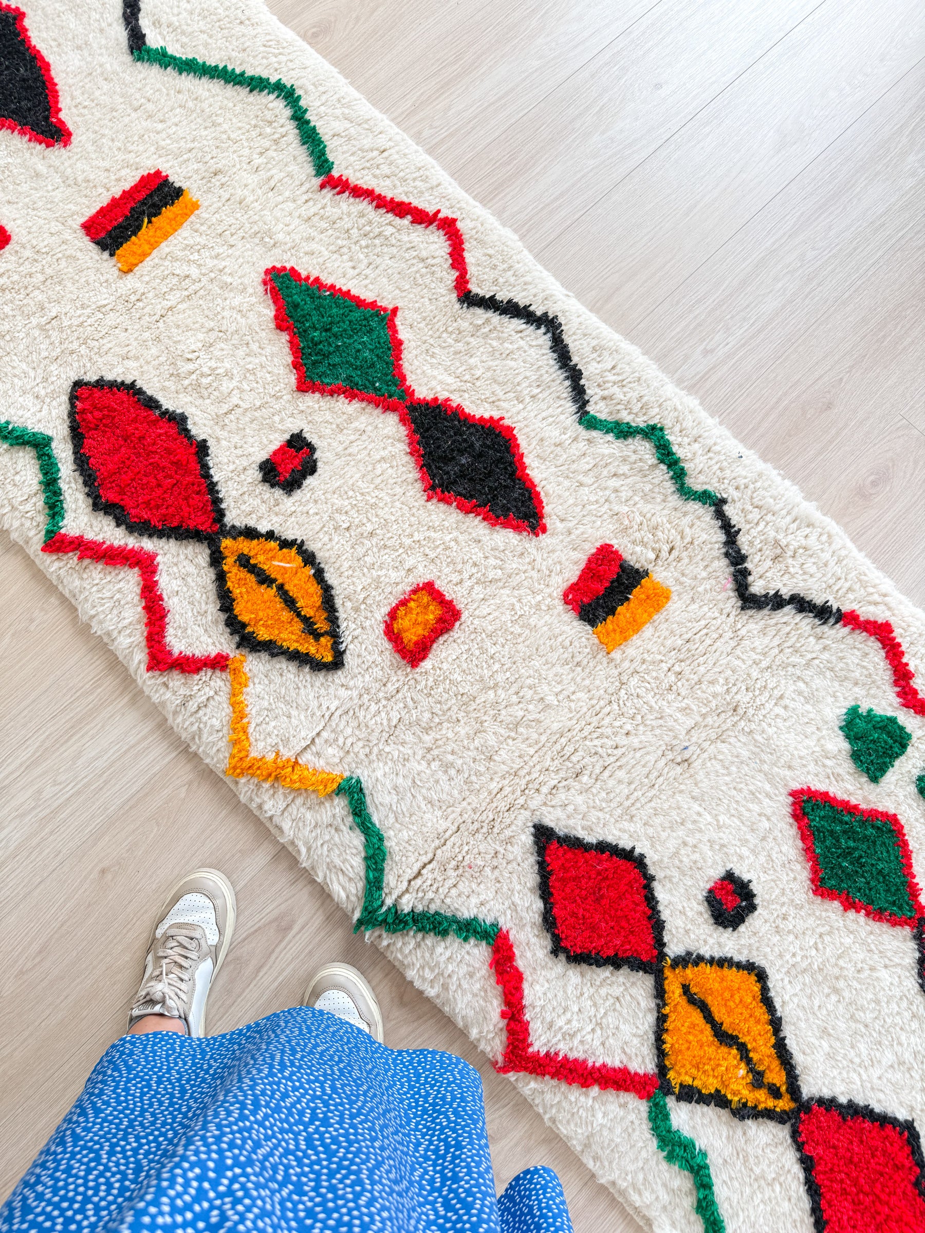 Colorful Berber runner rug 88 x 430 cm - no. 1989