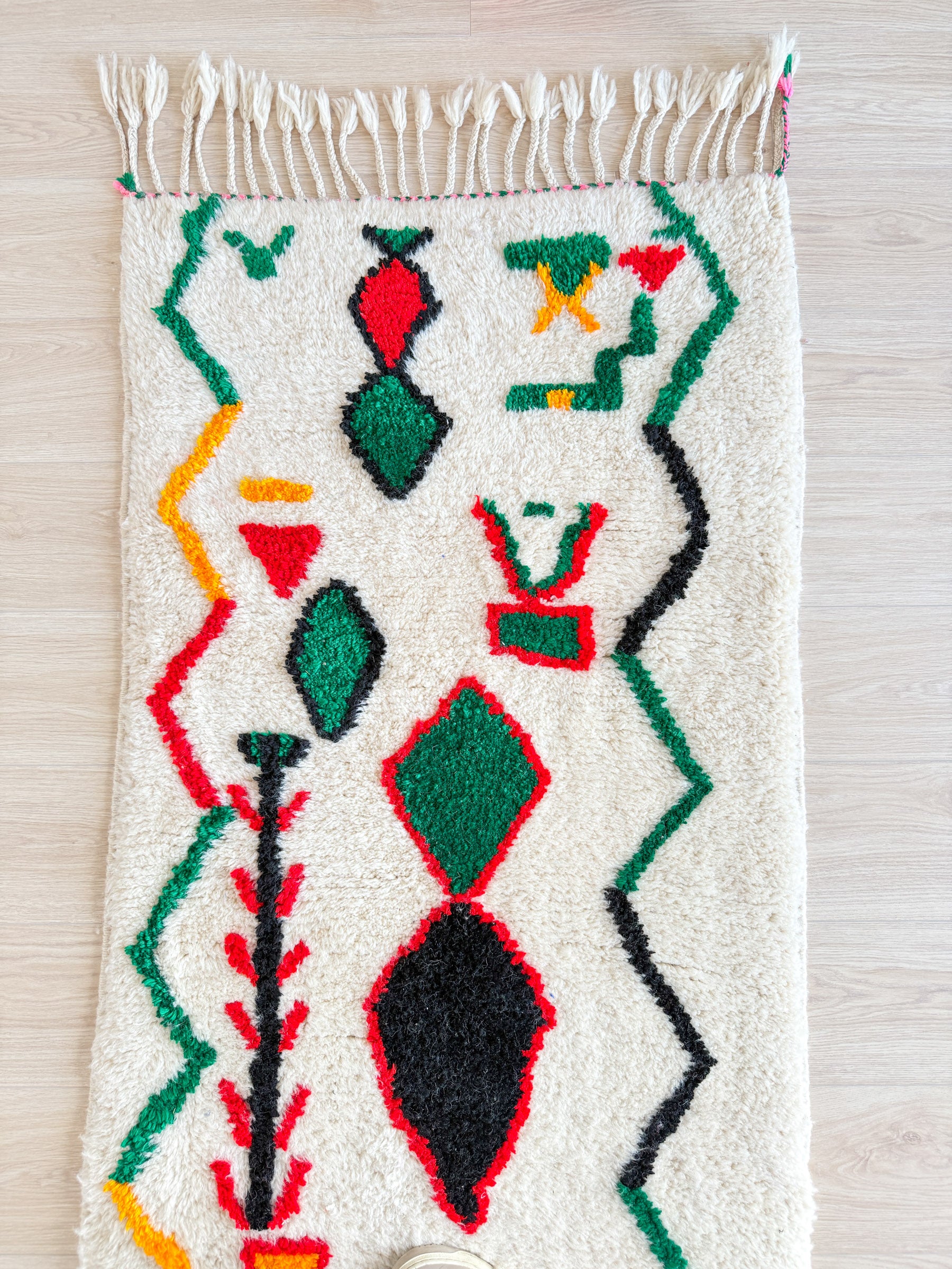 Colorful Berber runner rug 88 x 430 cm - no. 1989