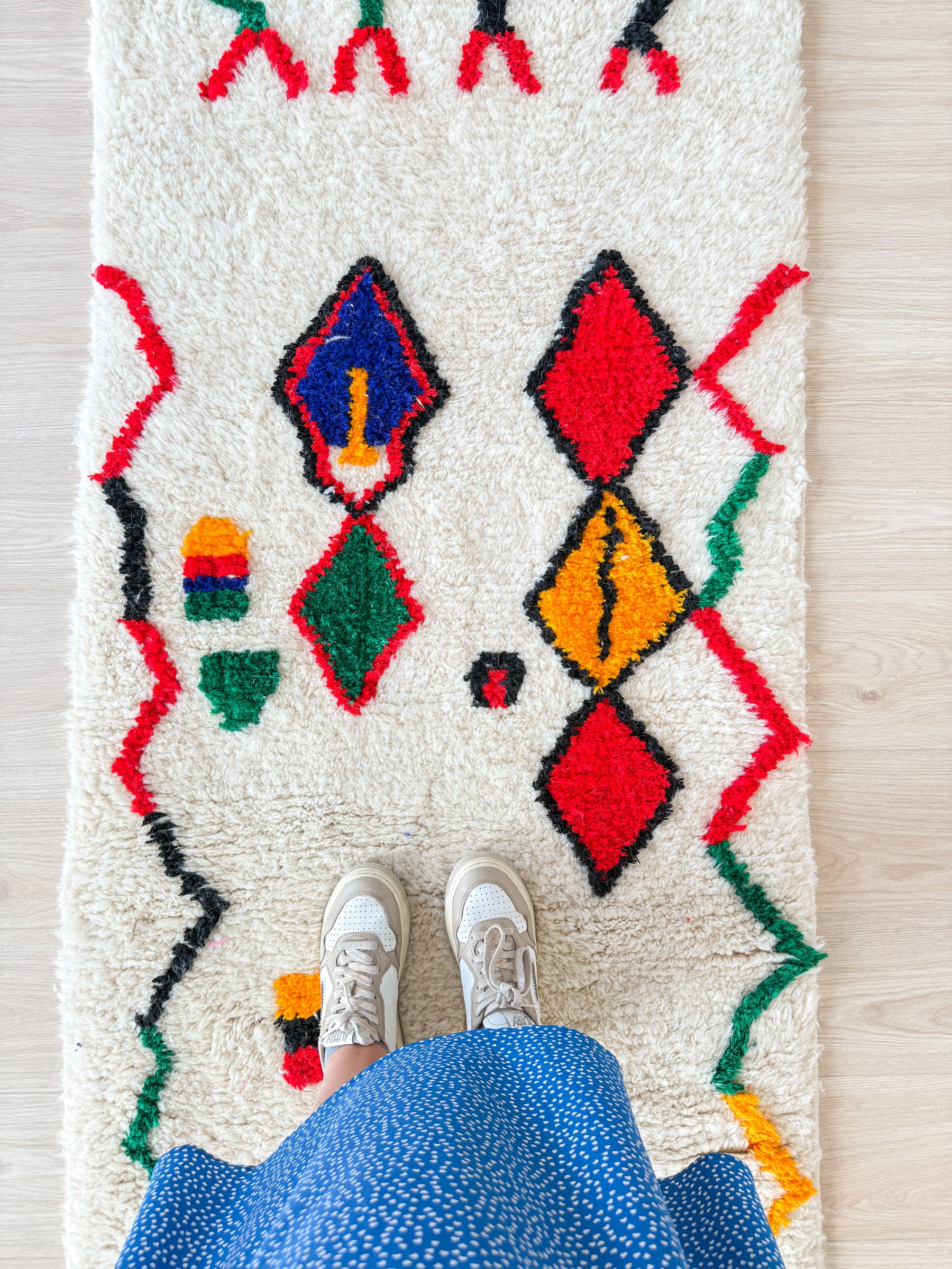Colorful Berber runner rug 88 x 430 cm - no. 1989