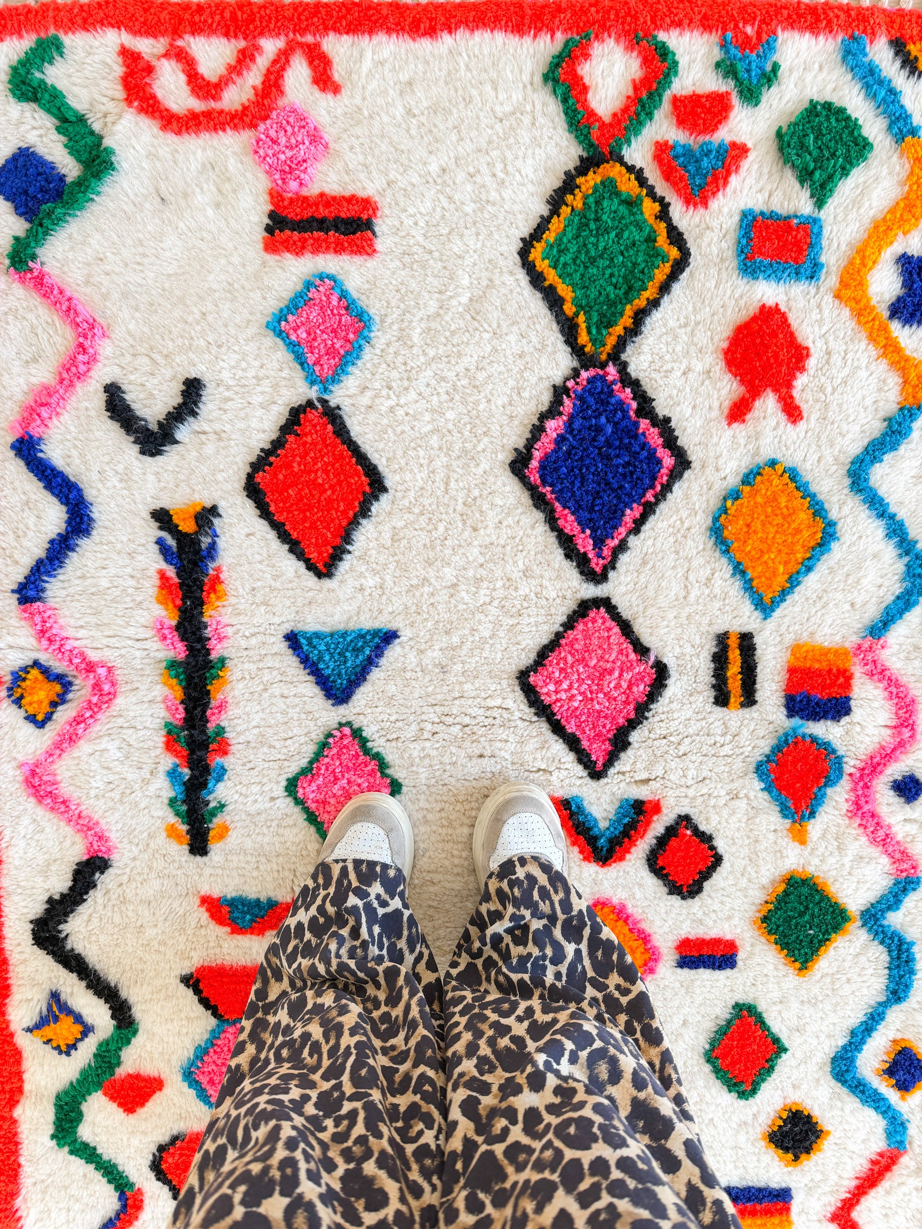 Bunter Berberteppich 113 x 185 cm - Nr. 2435