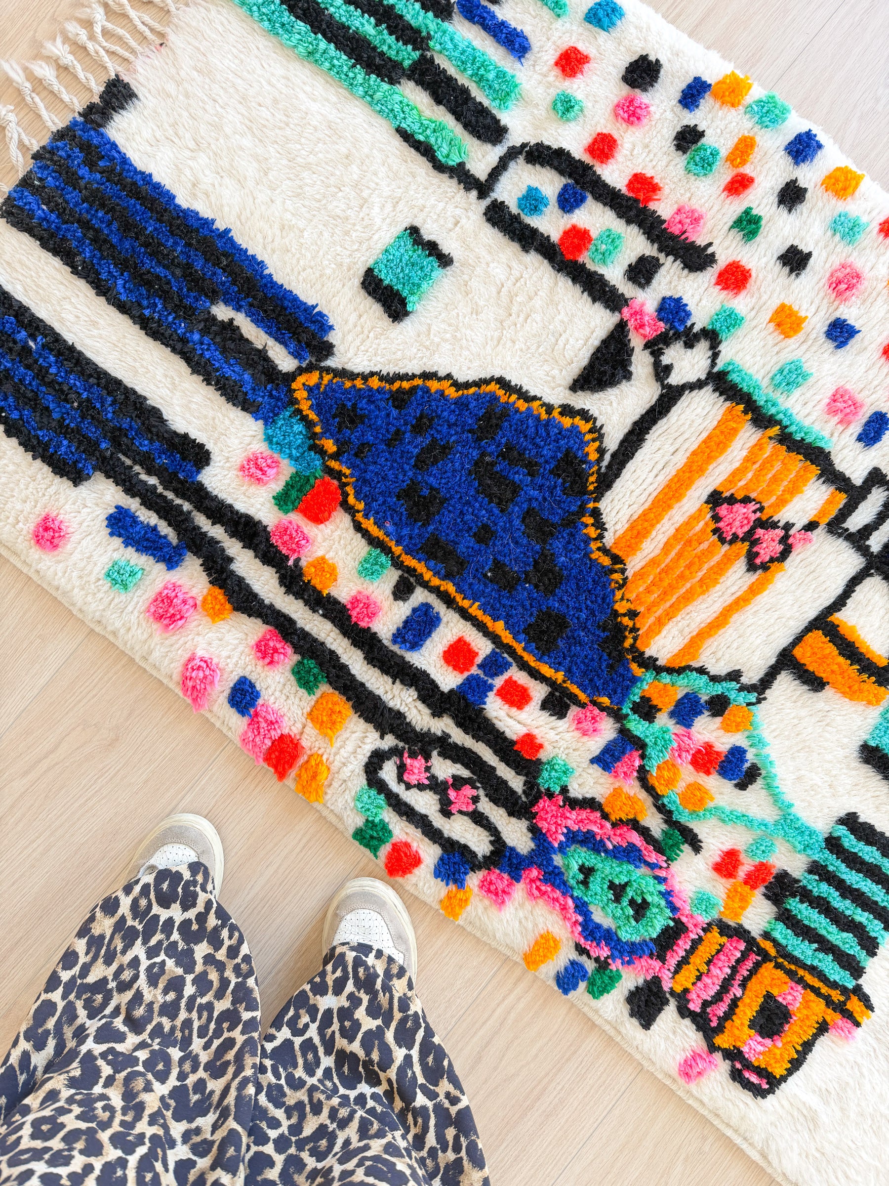 Colorful Berber rug 93 x 162 cm - No. 2459