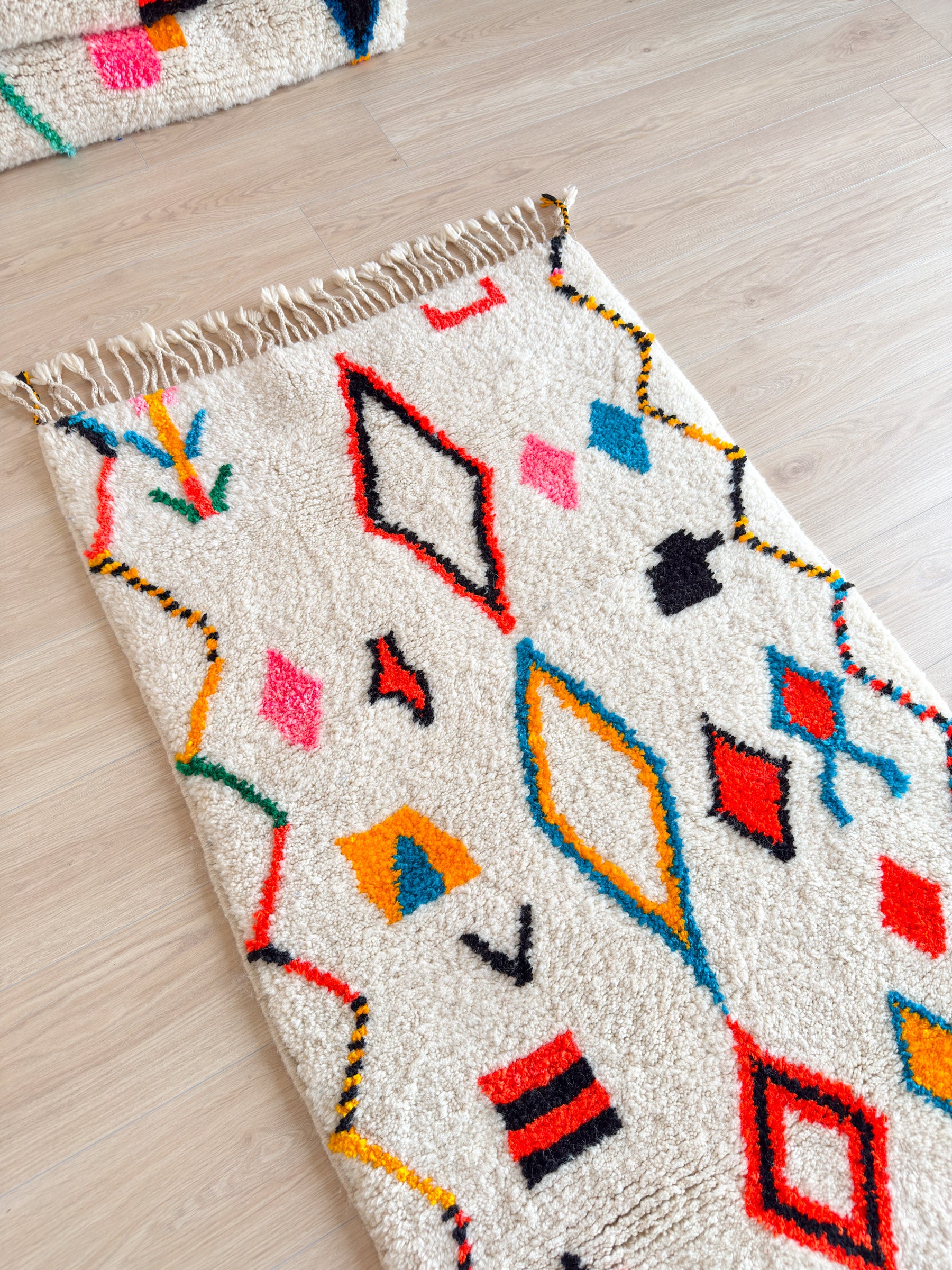Tapis berbère de couloir coloré - n°1351