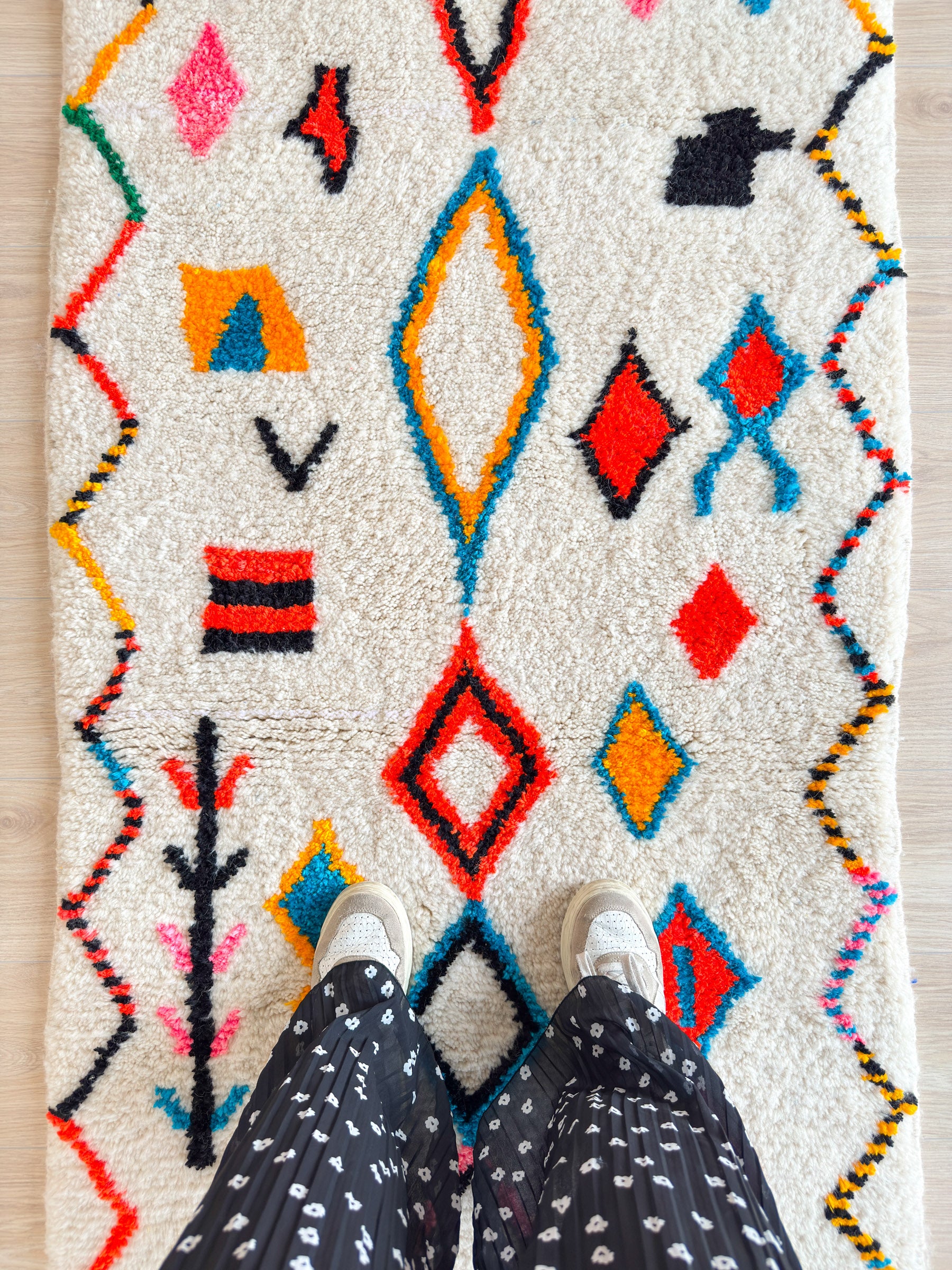 Tapis berbère de couloir coloré - n°1351