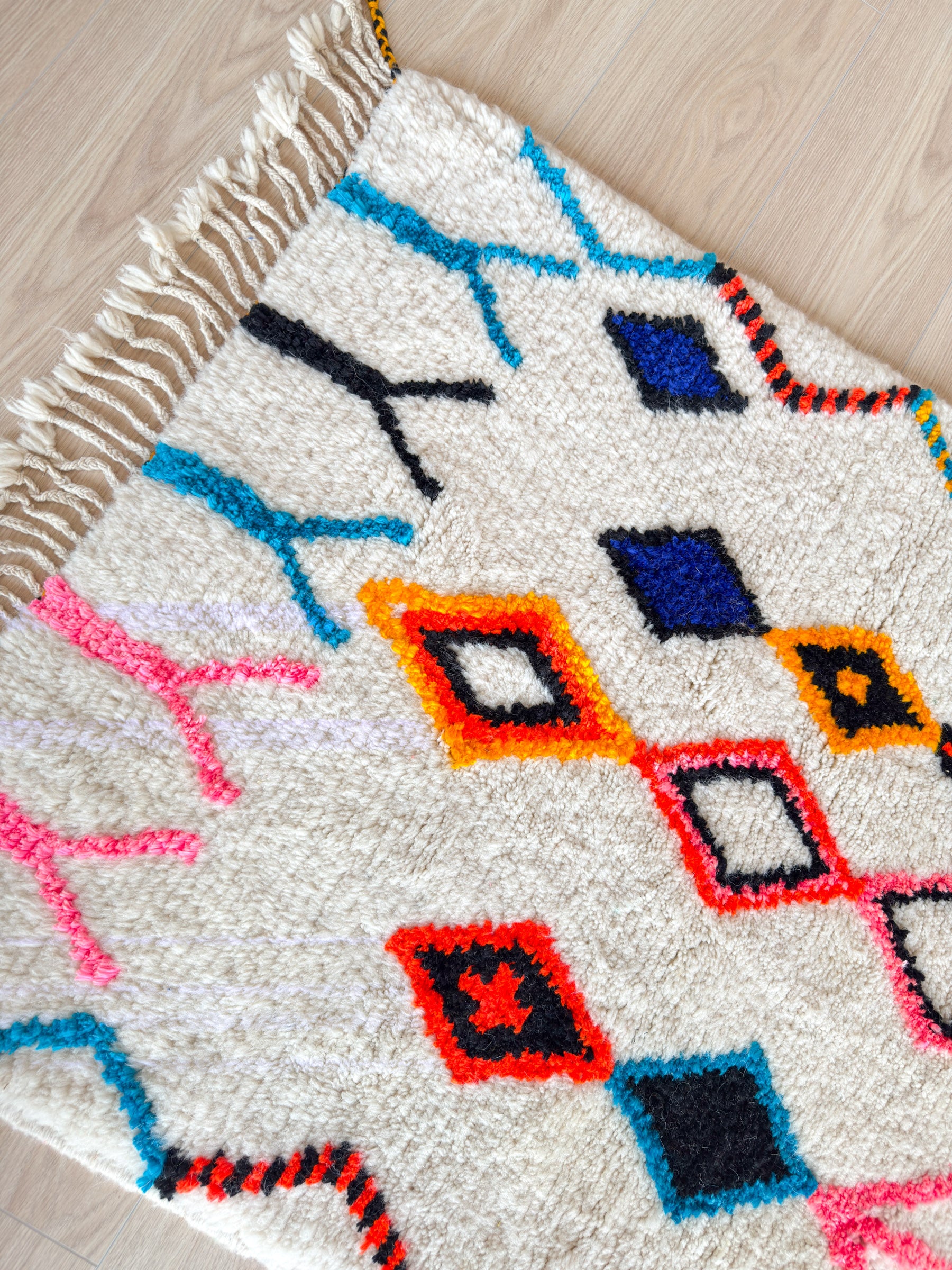 Tapis berbère de couloir coloré - n°1351