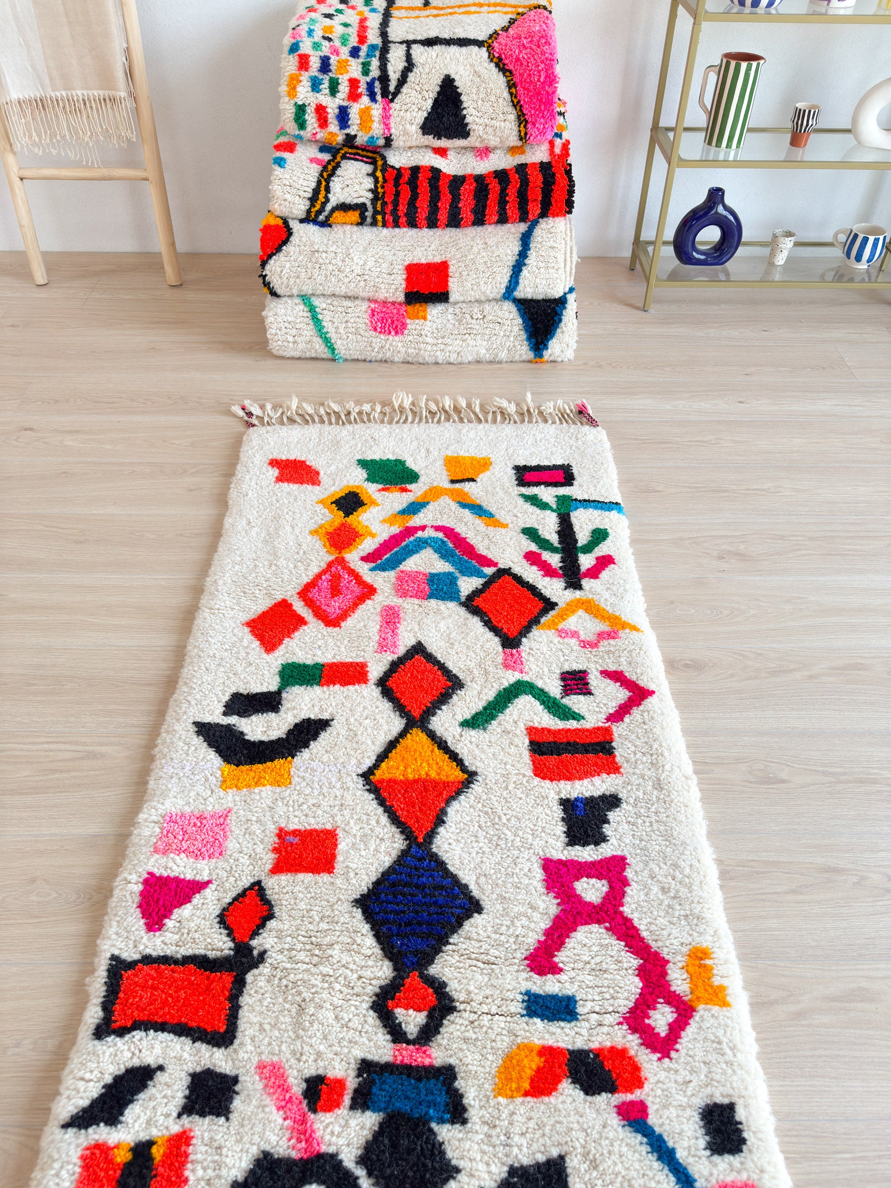 Colorful Berber hallway rug - n°814