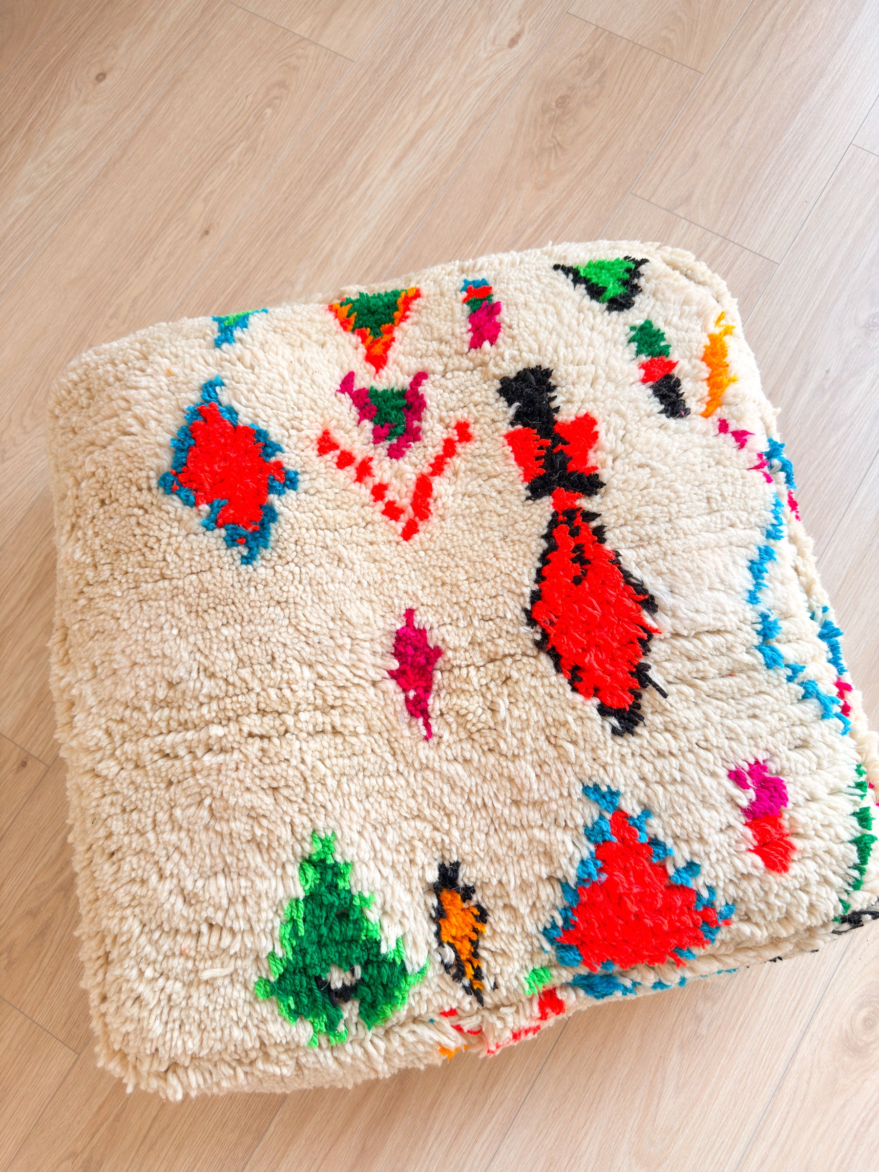 Moroccan pouf, colorful Berber pouf - 60 x 60 cm - n°46