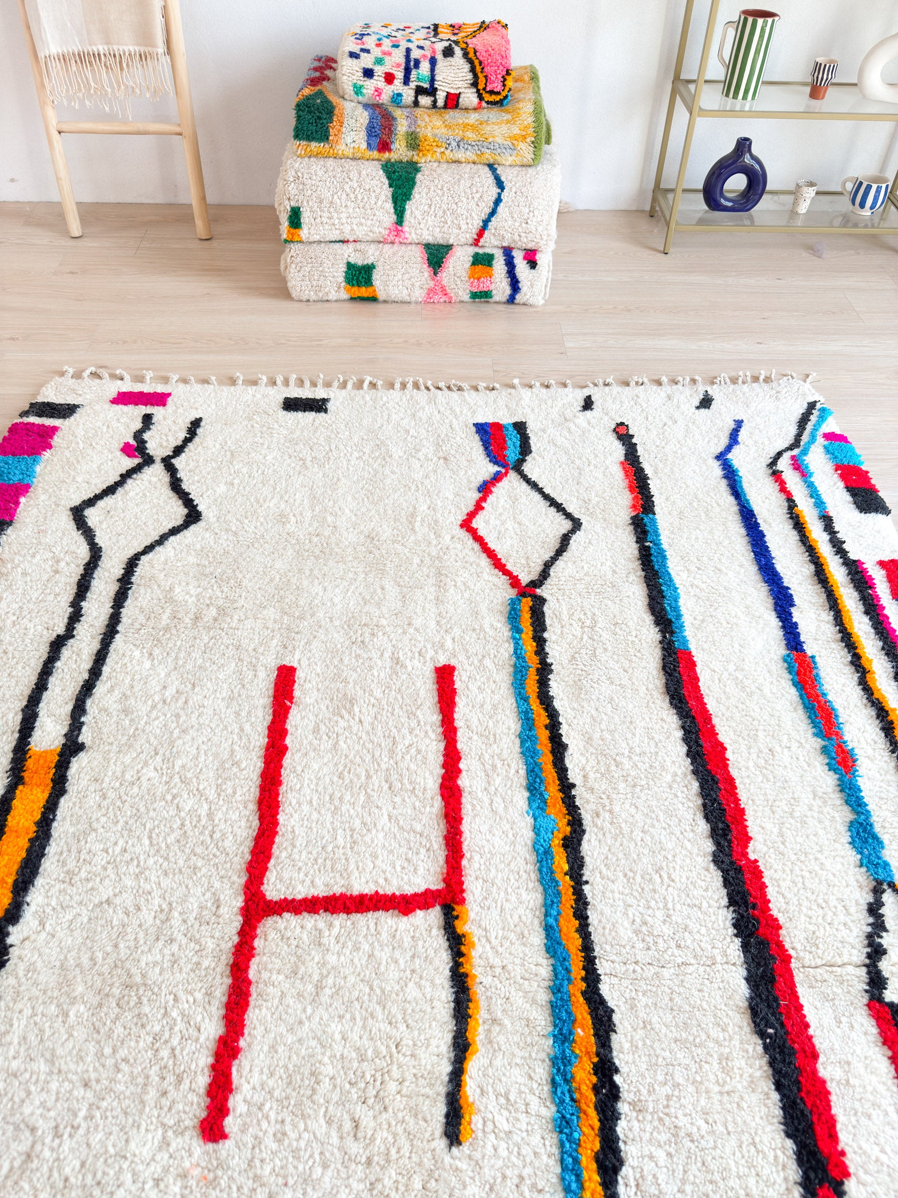 Colorful Berber rug 196 x 287 cm - no. 2129