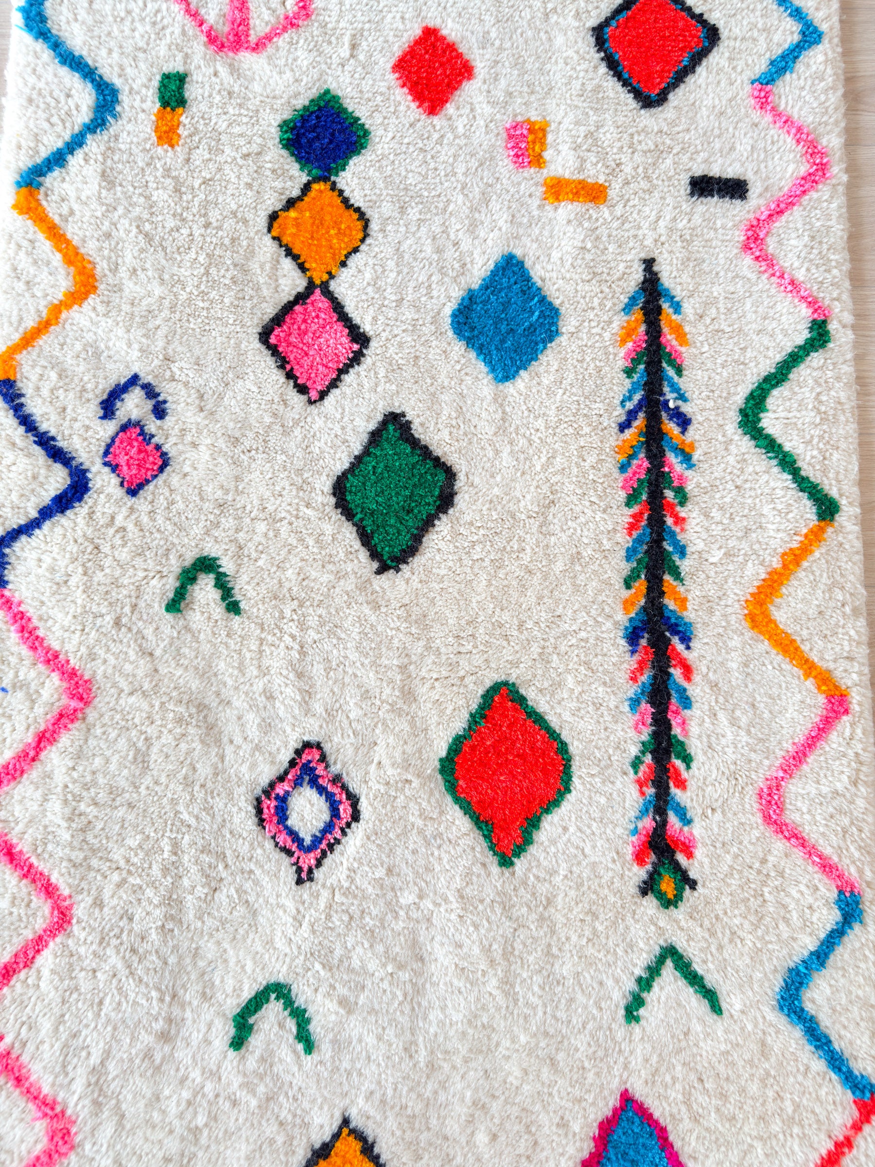 Tapis de couloir berbère coloré 108 x 347 cm - n°2235