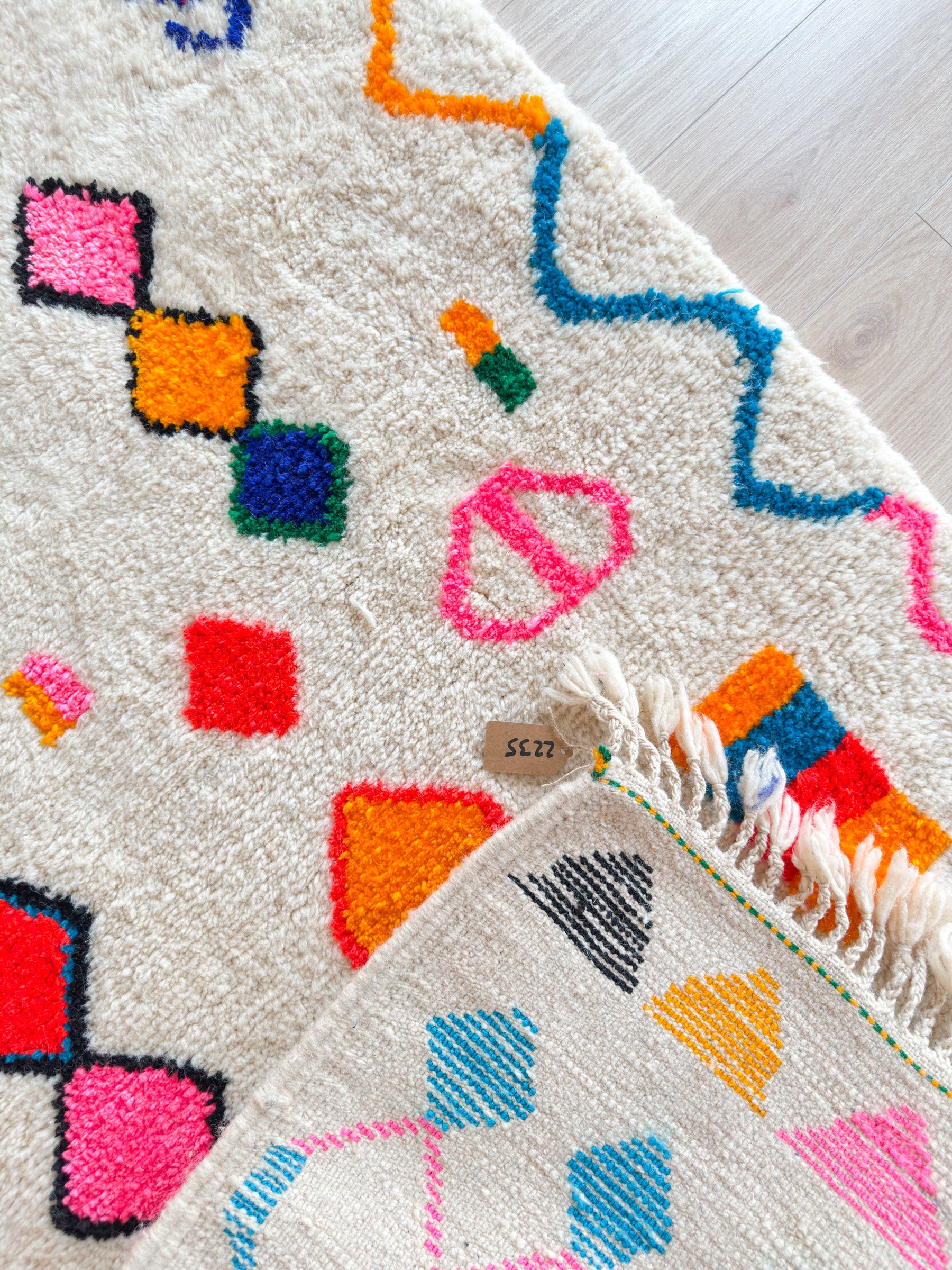 Tapis de couloir berbère coloré 108 x 347 cm - n°2235