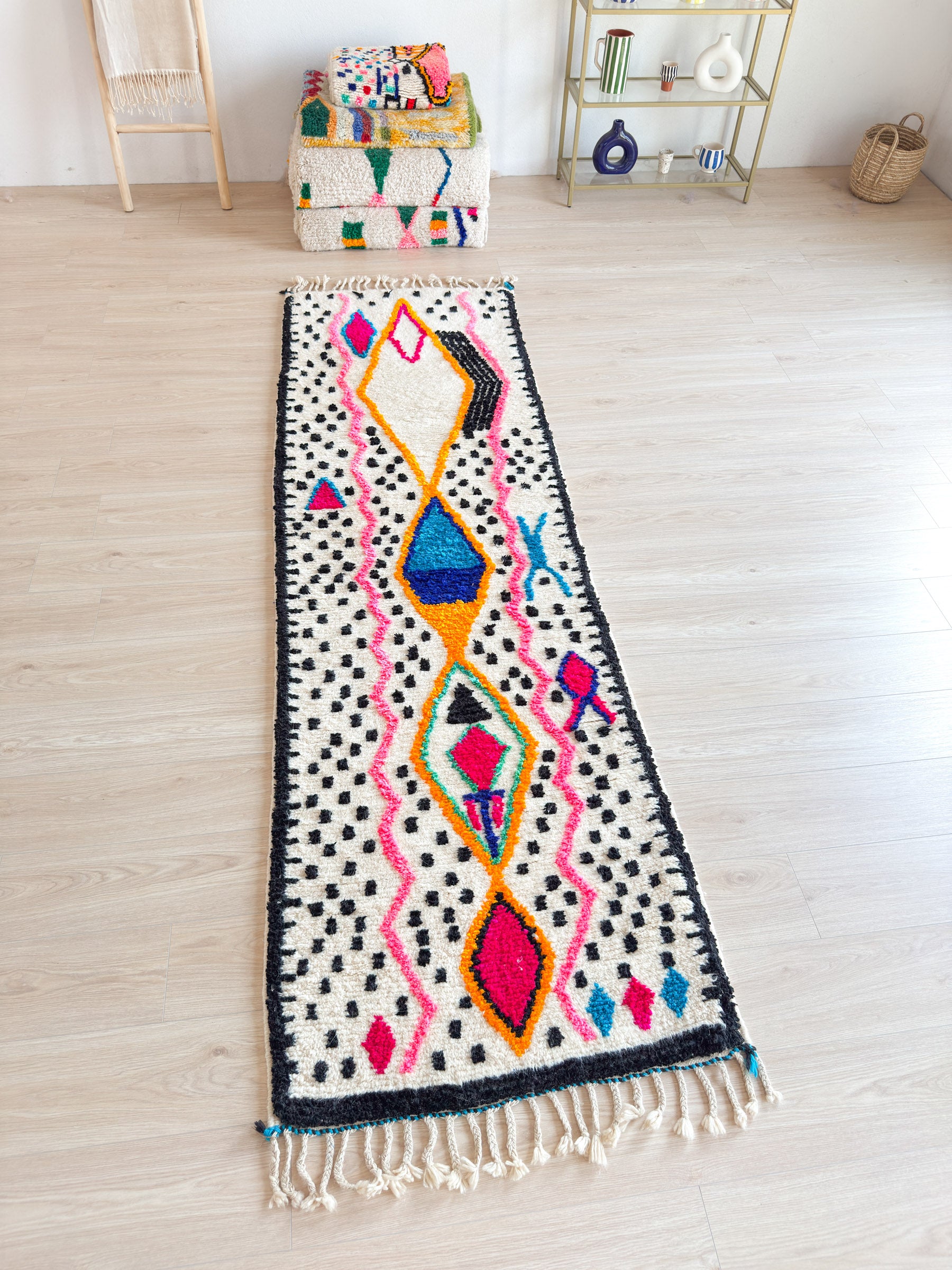 Colorful Berber Runner Rug 87 x 304 cm - No. 1965