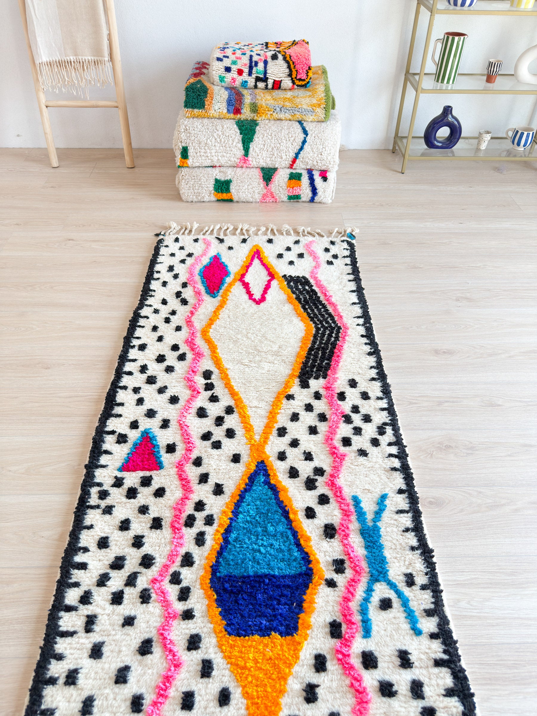 Colorful Berber Runner Rug 87 x 304 cm - No. 1965