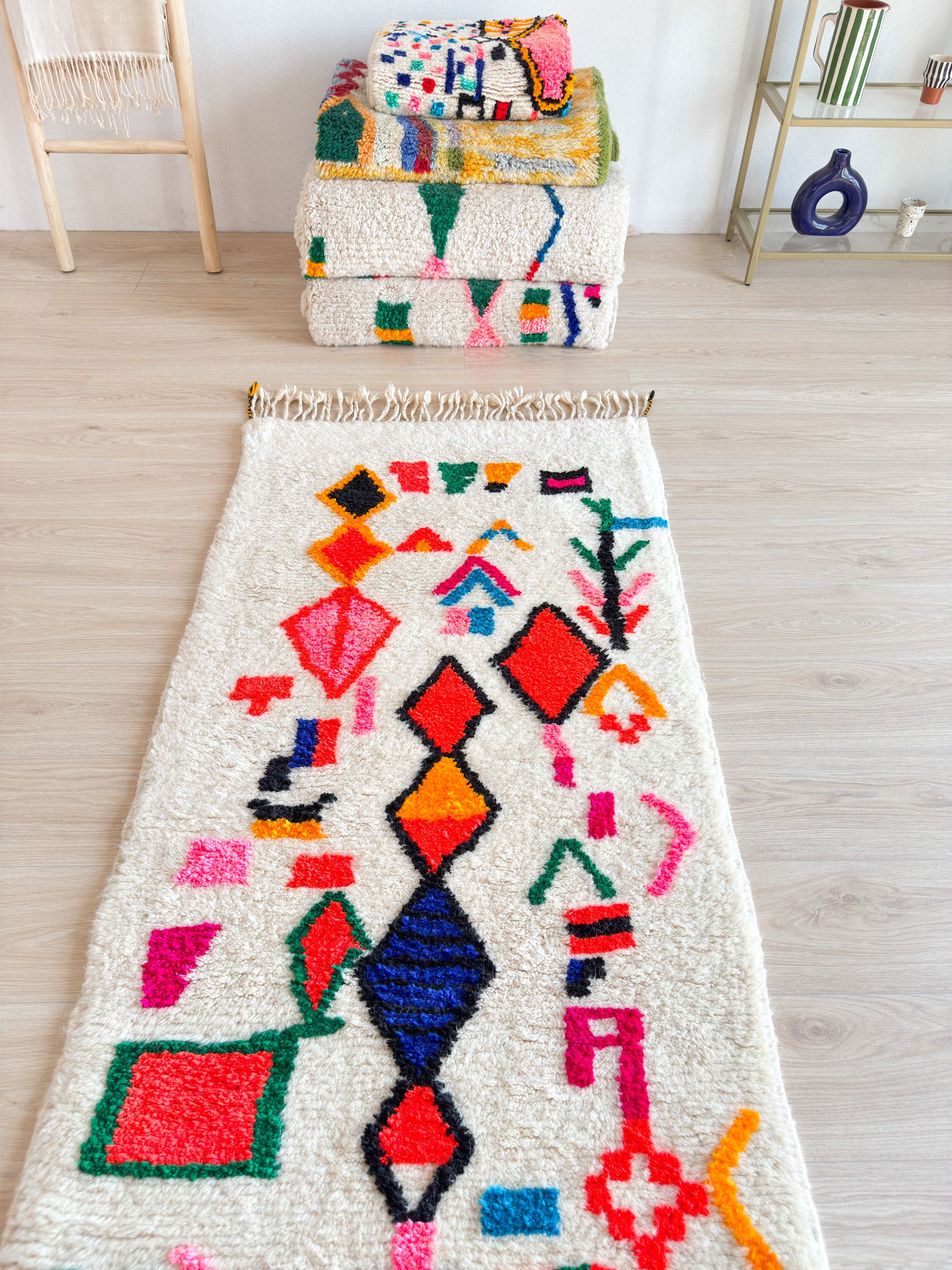 Colorful Berber Runner Rug 86 x 260 cm - No. 2232