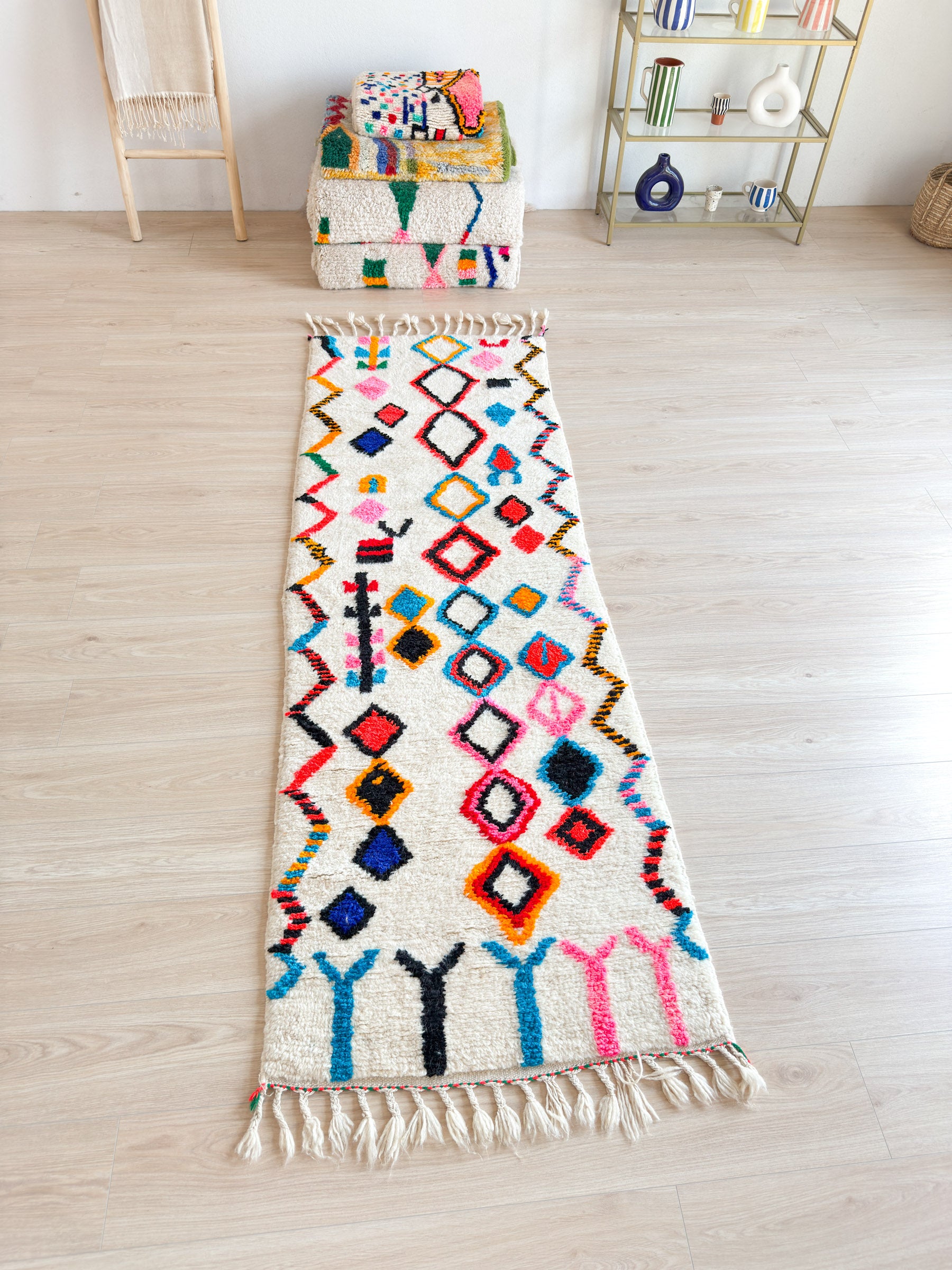 Colorful Berber Runner Rug 82 x 263 cm - No. 2234