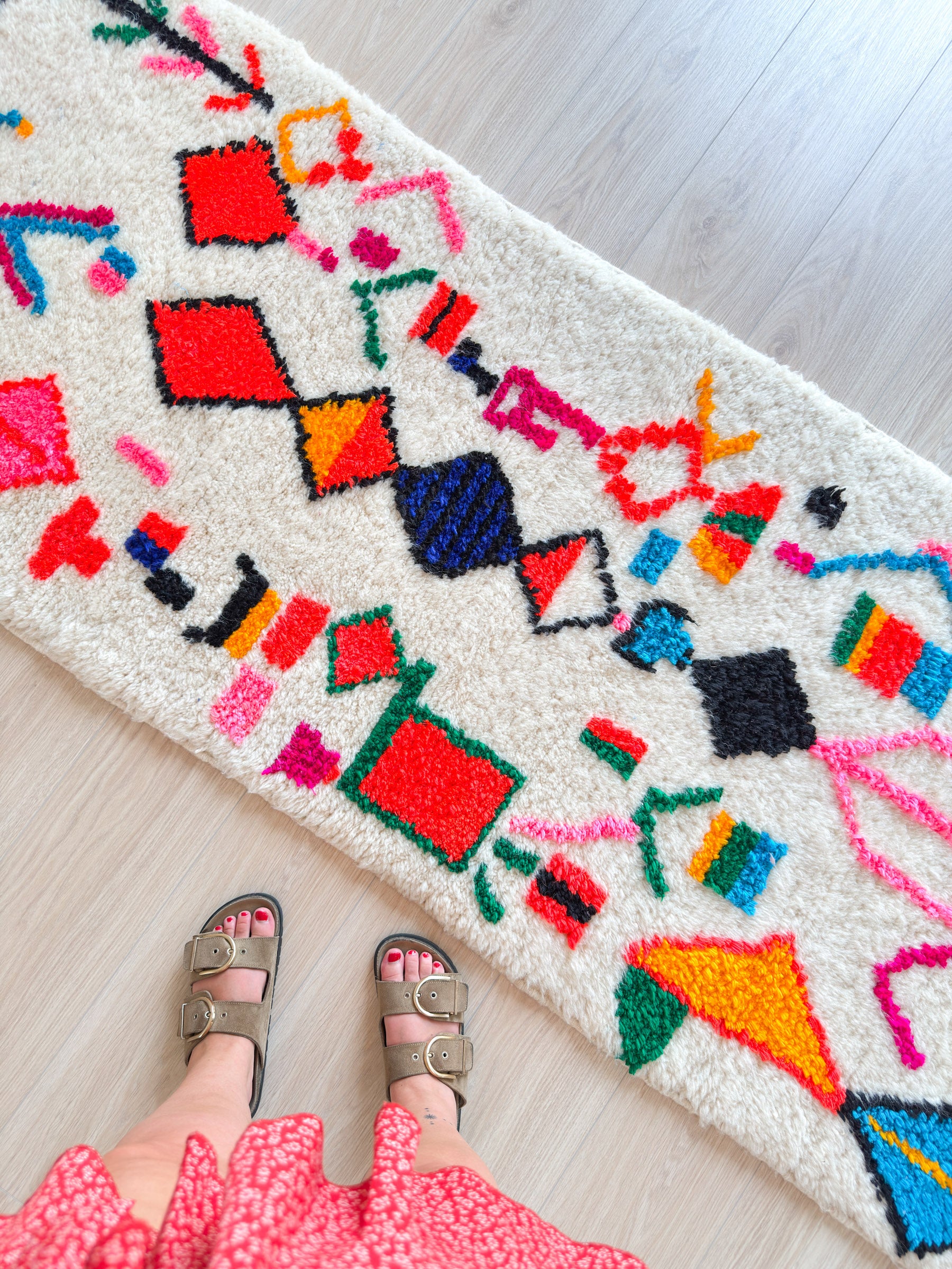 Tapis berbère de couloir coloré - n°814