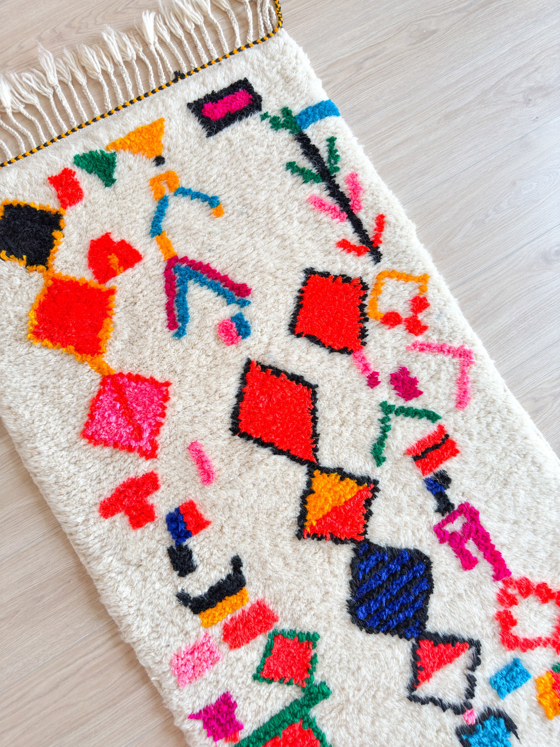 Tapis berbère de couloir coloré - n°814