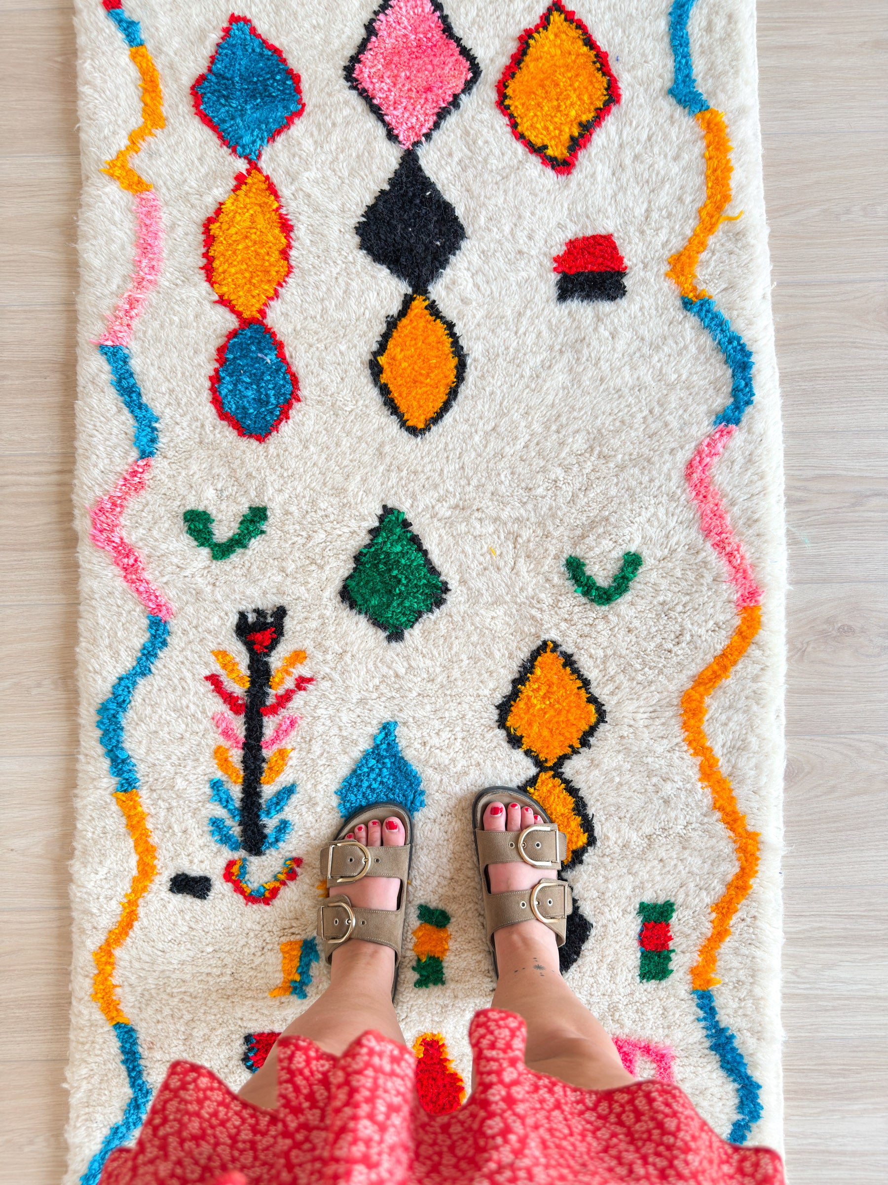 Farbenfroher Berber-Läuferteppich 90 x 295 cm - Nr. 2237