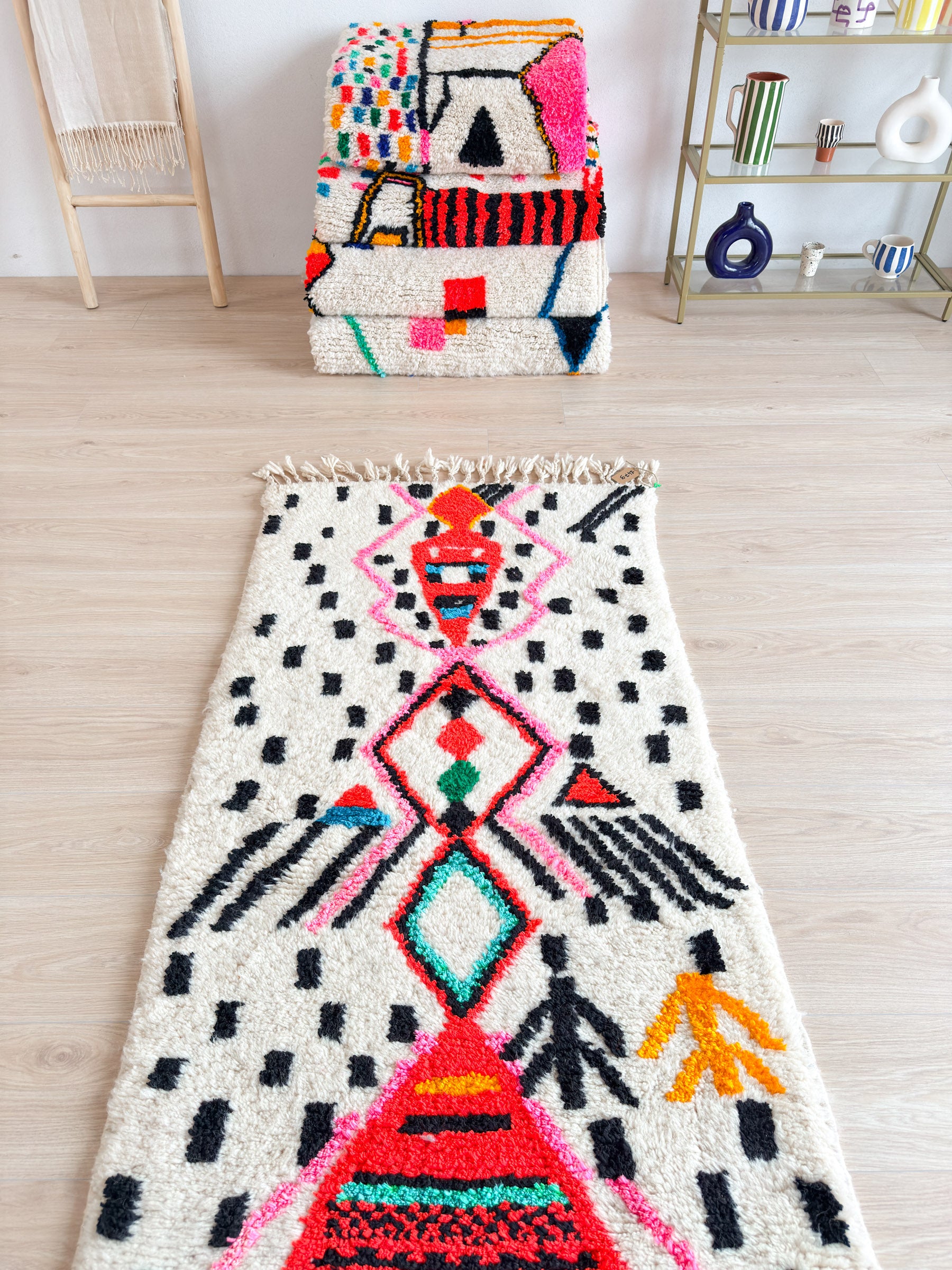 Colorful Berber hallway rug 89 x 243 cm - n°1479