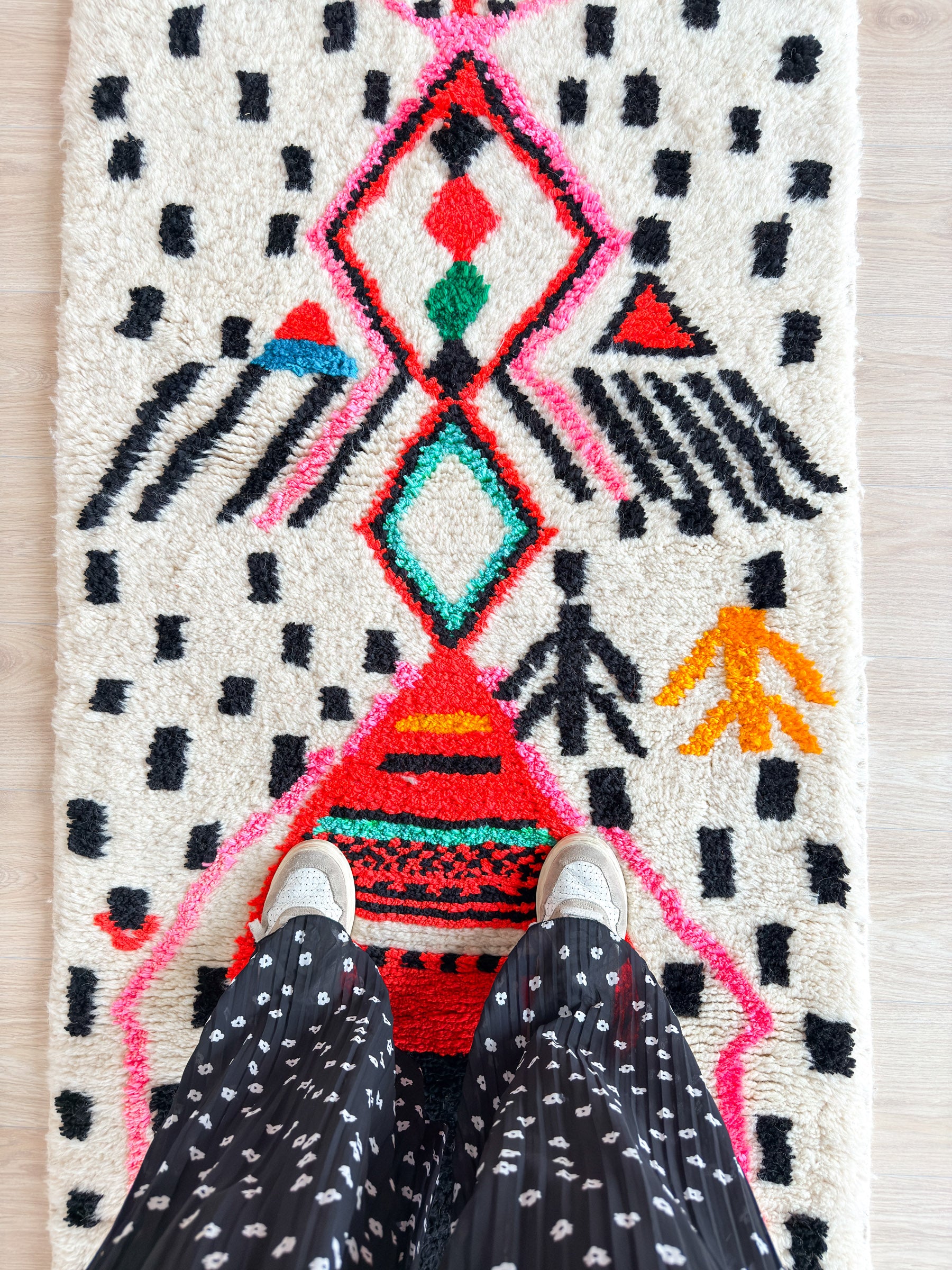 Colorful Berber hallway rug 89 x 243 cm - n°1479