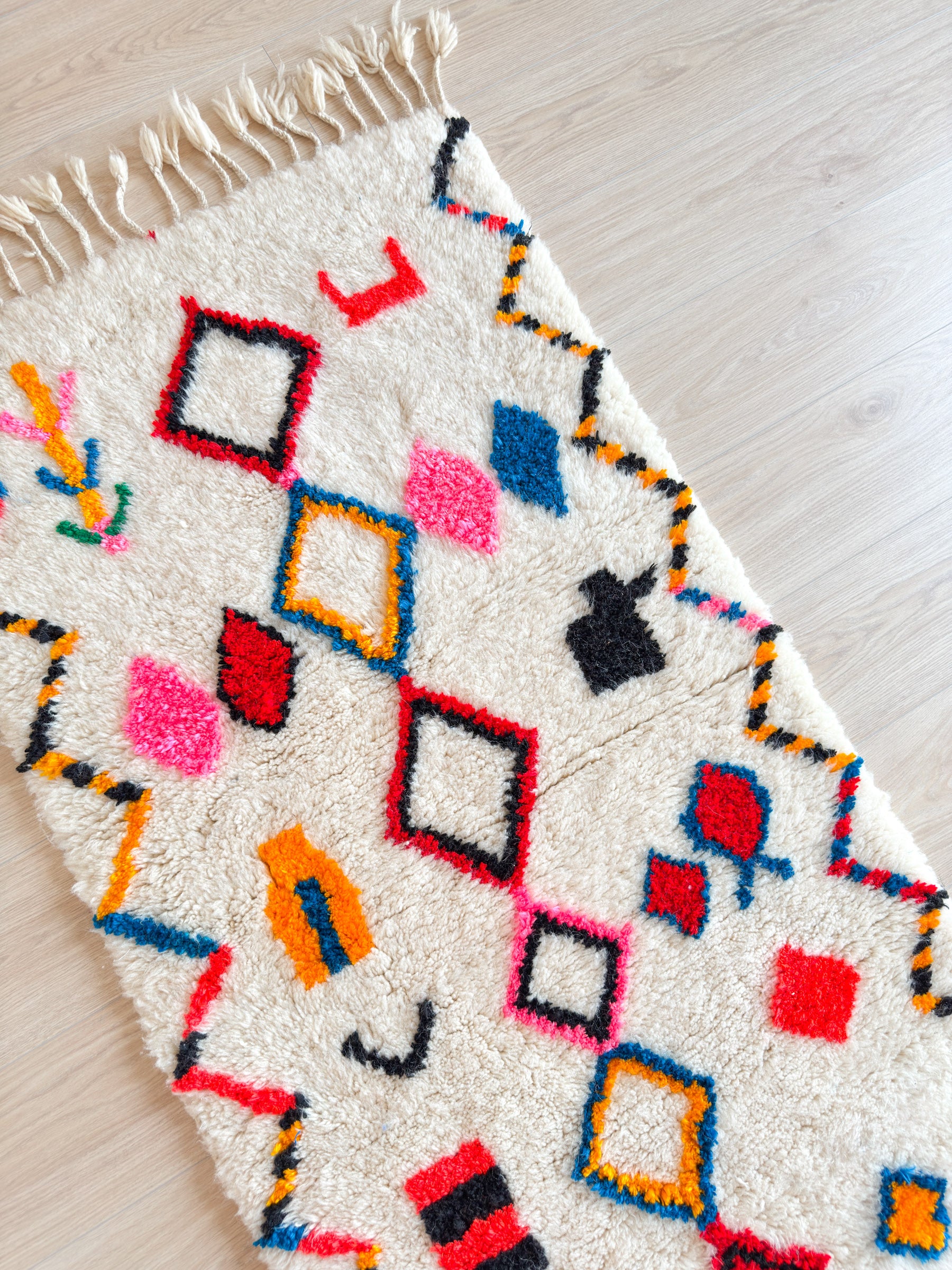 Colorful Berber runner rug 85 x 260 cm - no. 1960