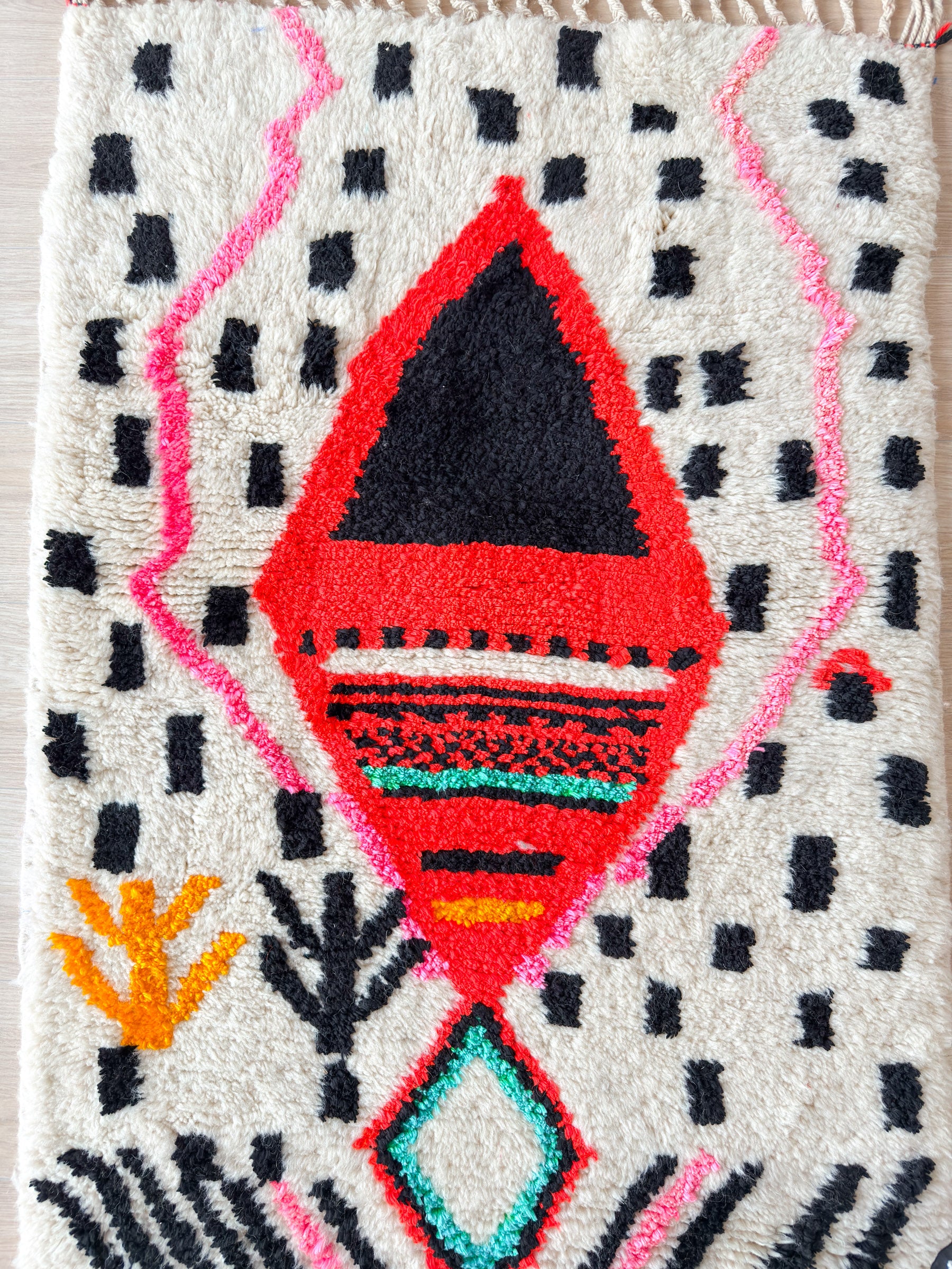 Colorful Berber hallway rug 89 x 243 cm - n°1479