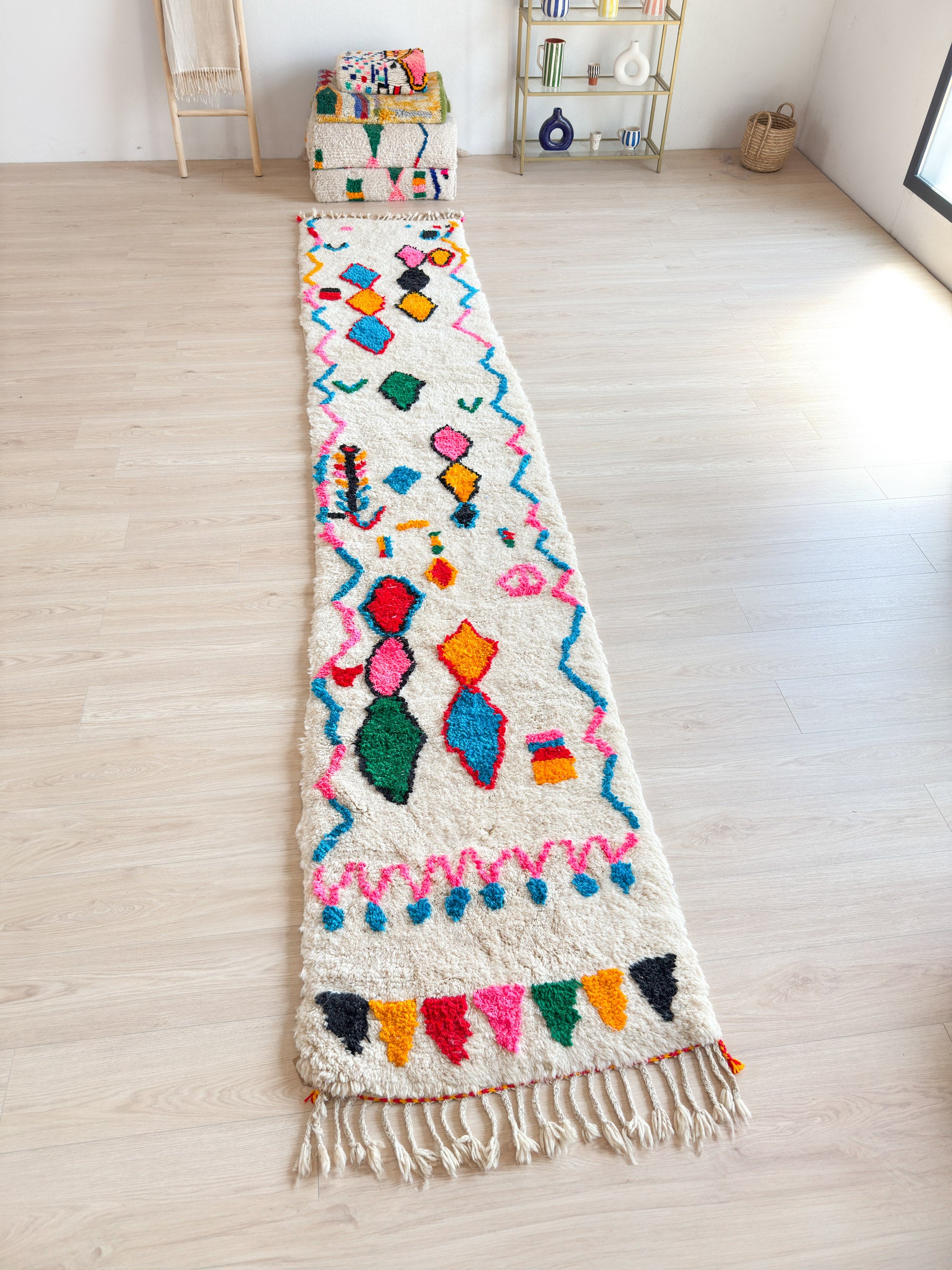 Colorful Berber Runner Rug 83 x 445 cm - No. 2225