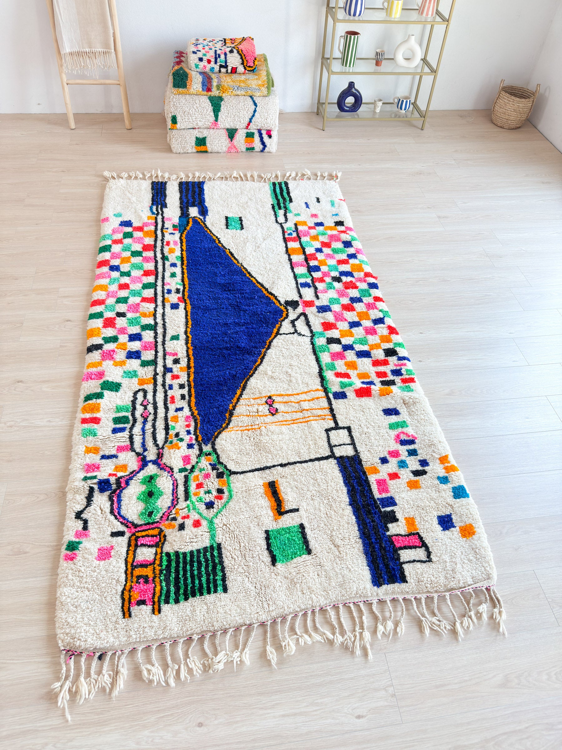 Bunter Berberteppich 152 x 299 cm - Nr. 2227