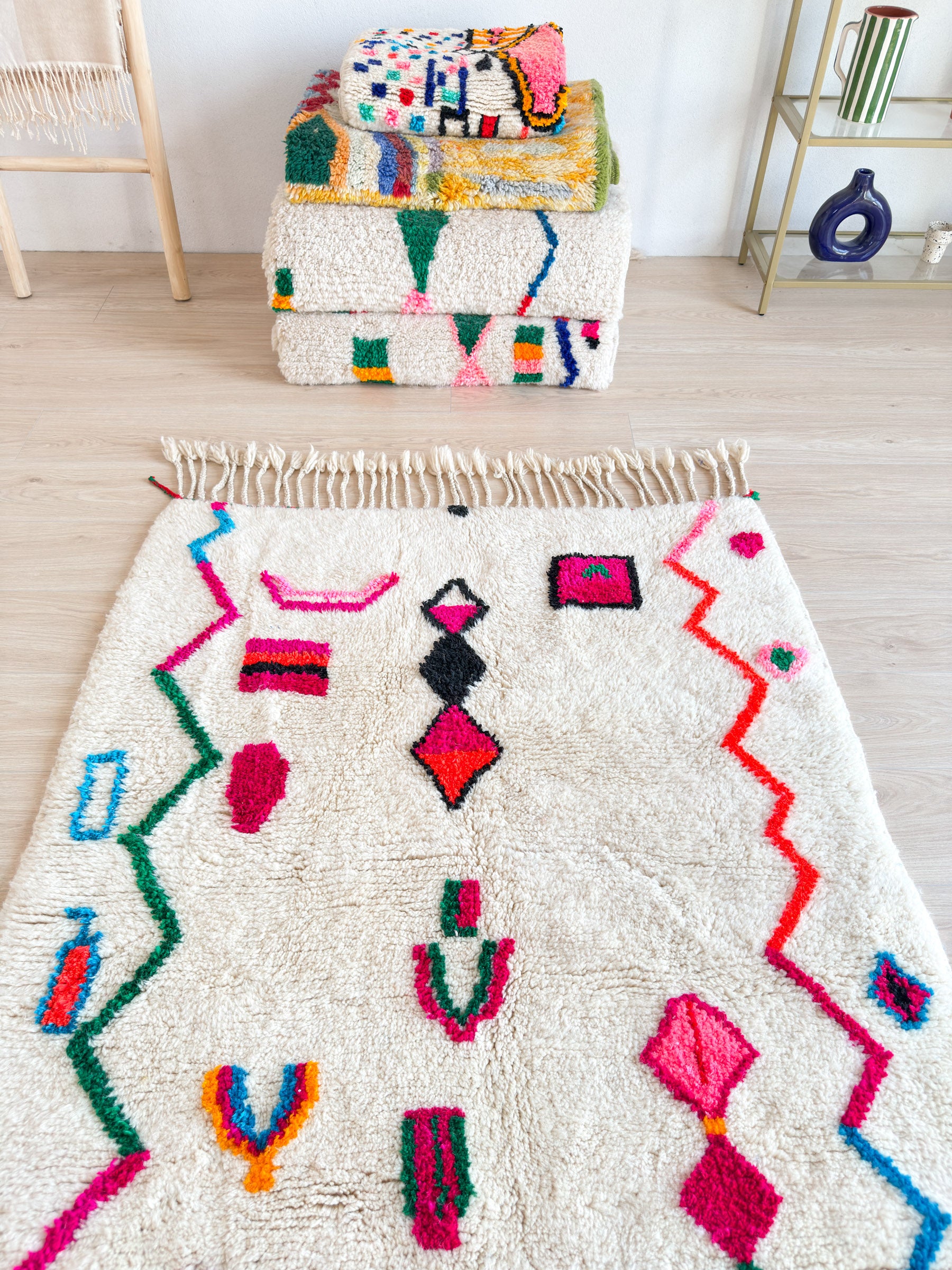 Colorful Berber rug 121 x 219 cm - n°2253