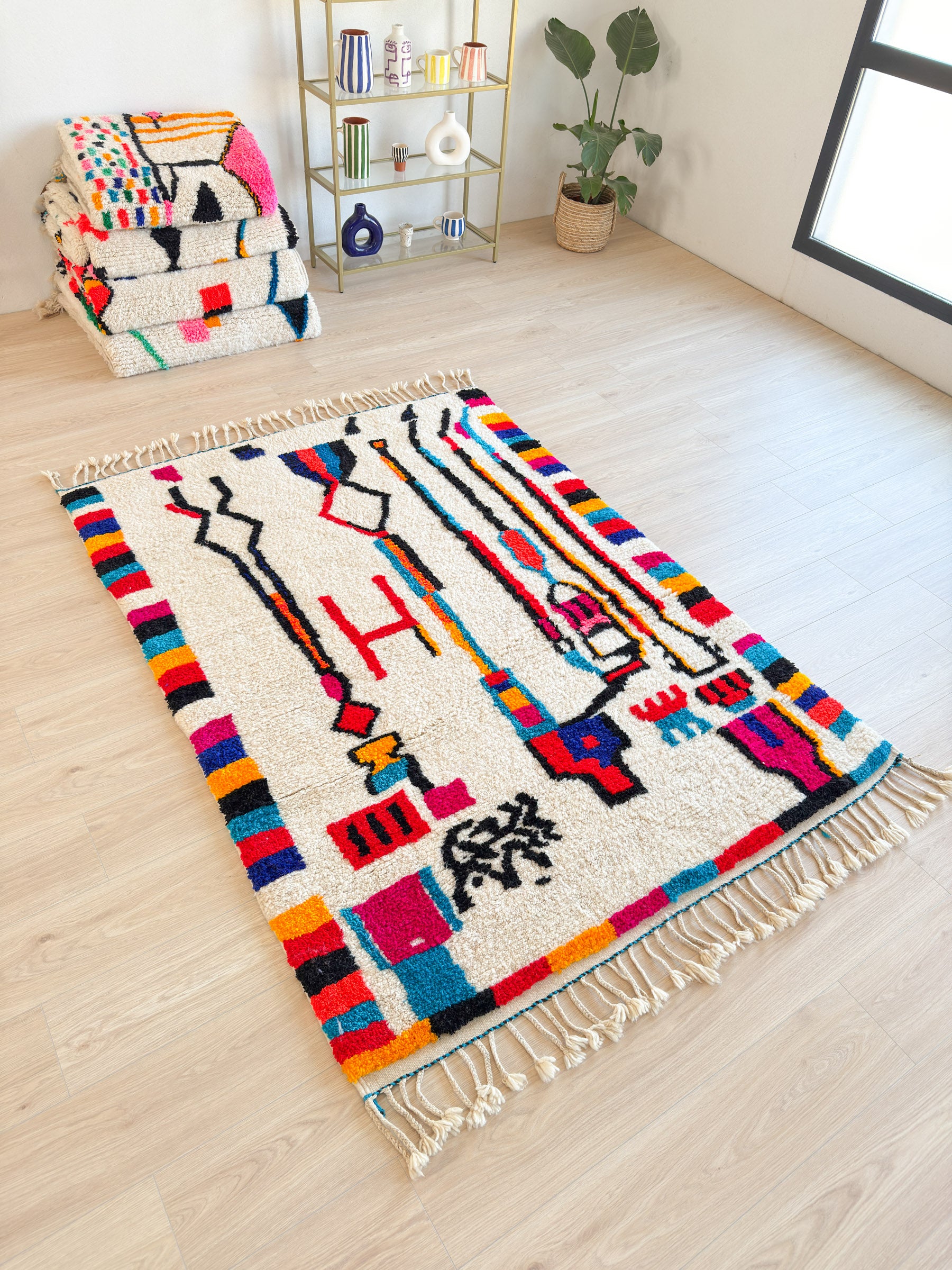 Colorful Berber rug 152 x 234 cm - n°1910