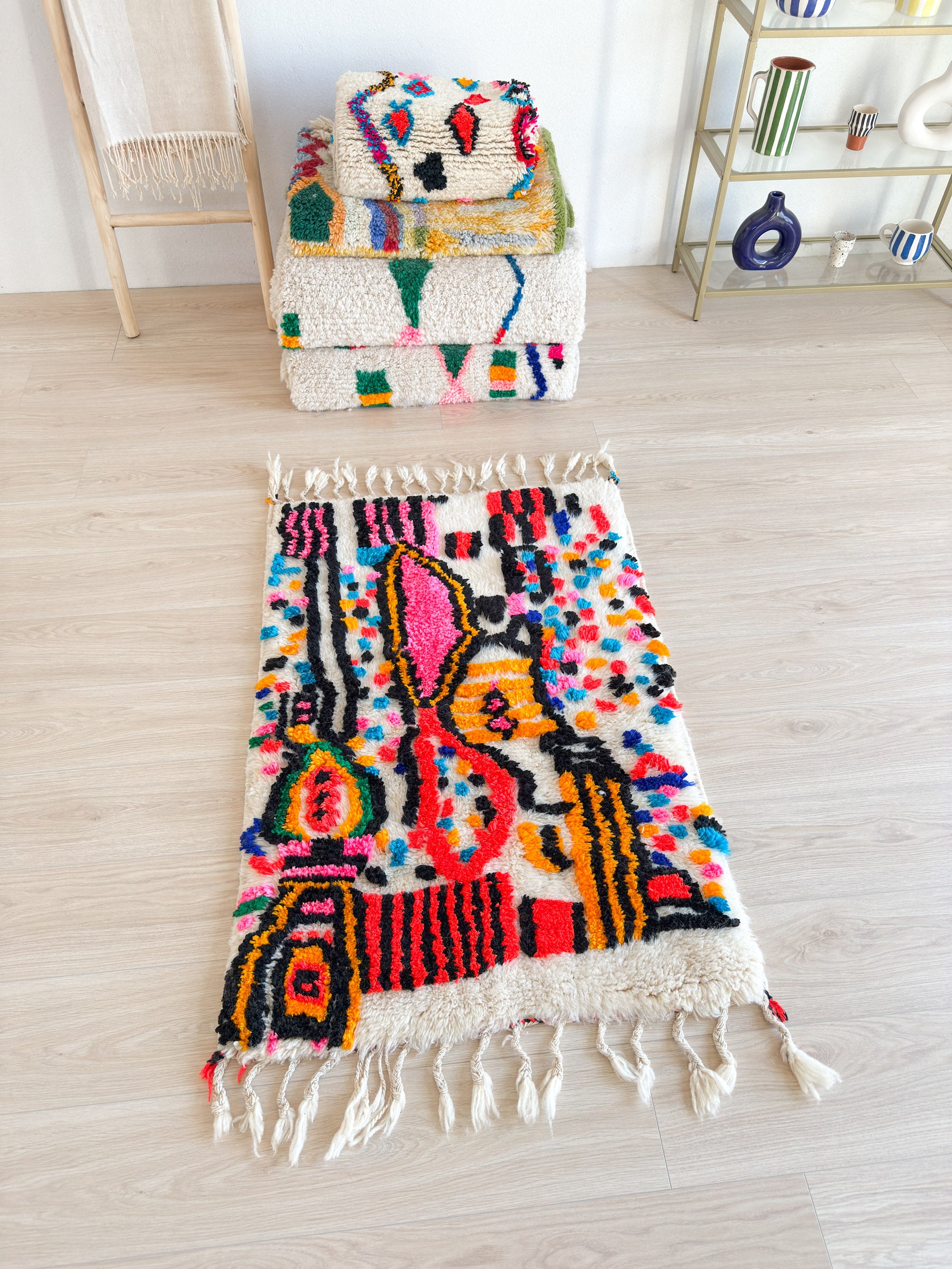 Colorful Berber rug 83 x 144 cm - n°2325